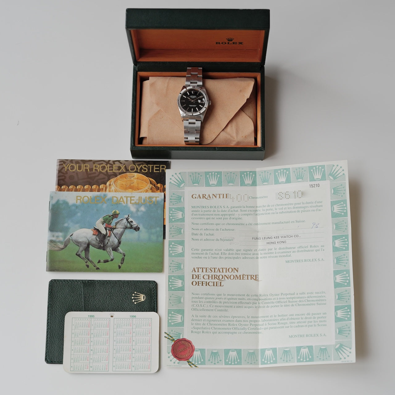 ロレックス/オイスターパーペチュアル デイト15210/エンジンターンドベゼル/保証書つき/ROLEX OYSTER PERPETUAL DATE Ref.15210 "ENGINE TURNED BEZEL"  1993-94y with Guarantee