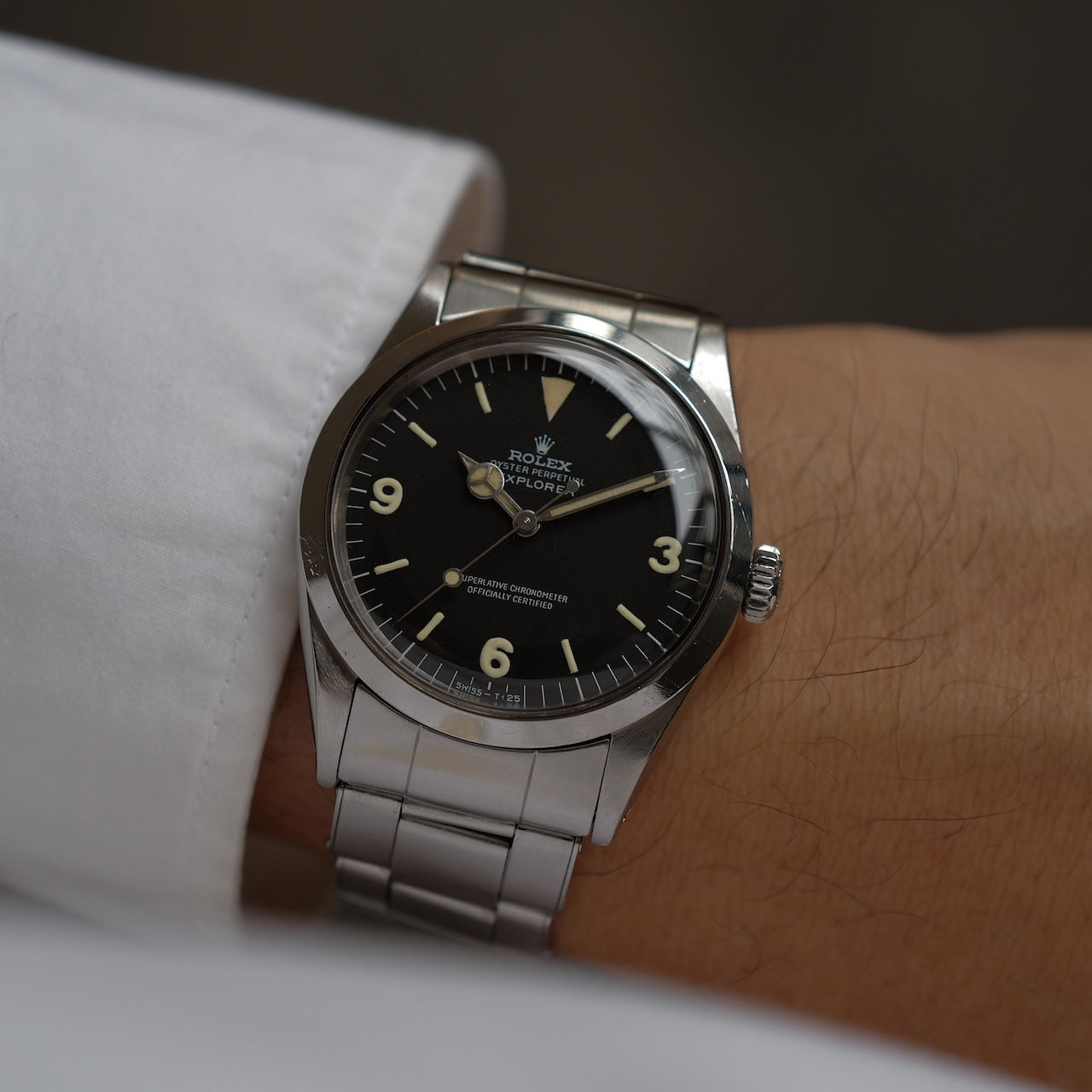 ロレックス/エクスプローラー1/1016/マーク１/ファットフォント/マットダイヤル/ROLEX EXPLORER 1 REF.1016 Mark 1 dial  "FAT FONT" 1968y