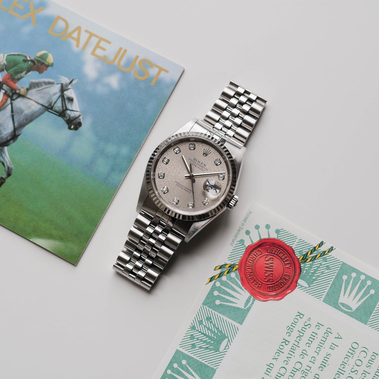 ロレックス/デイトジャスト16234G/P番/コンピューター/後期10Pダイヤモンド/保証書付き/ROLEX DATE JUST Ref.16234G "Computer 10P Diamonds" with Guarantee 2000y