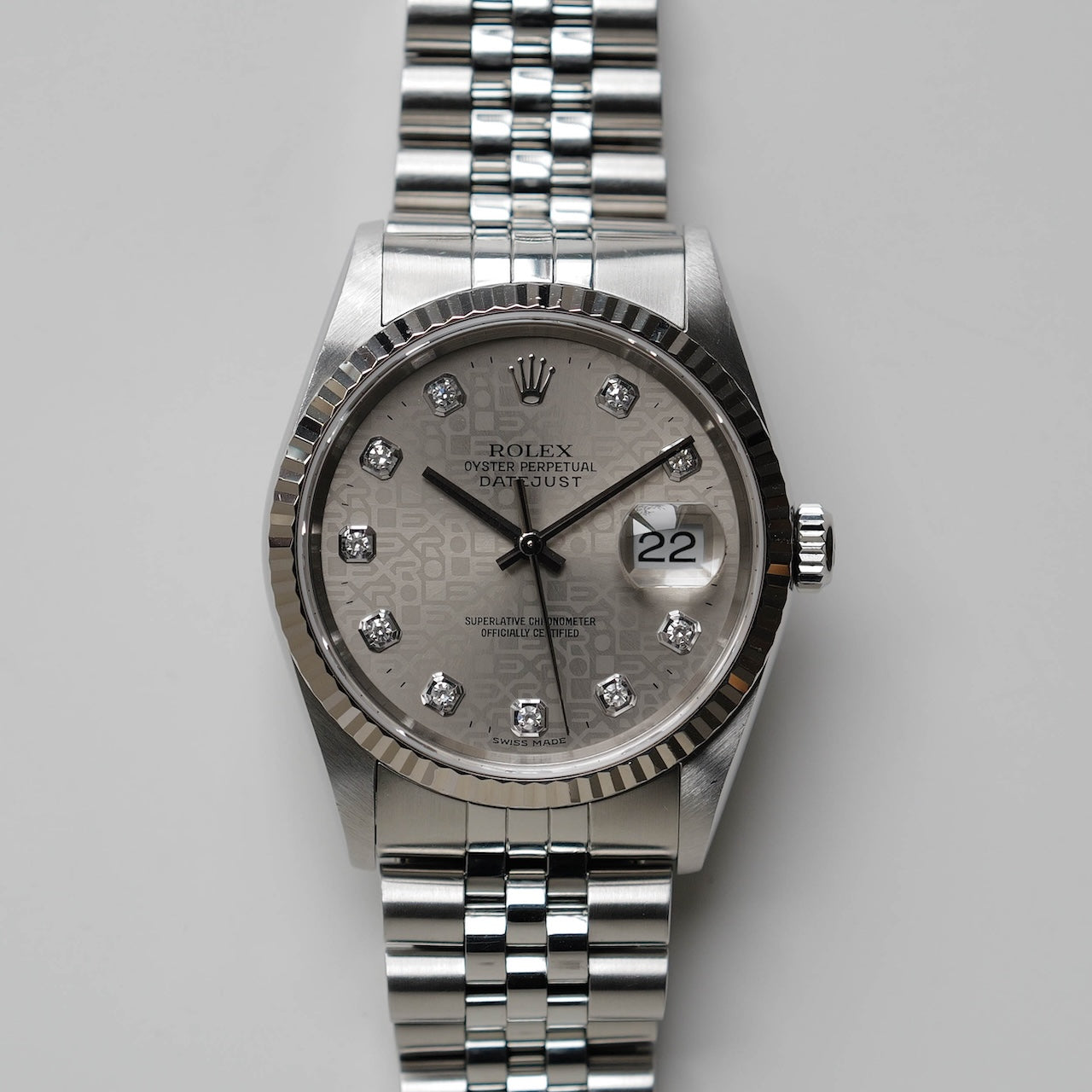 ロレックス/デイトジャスト16234G/P番/コンピューター/後期10Pダイヤモンド/保証書付き/ROLEX DATE JUST Ref.16234G "Computer 10P Diamonds" with Guarantee 2000y