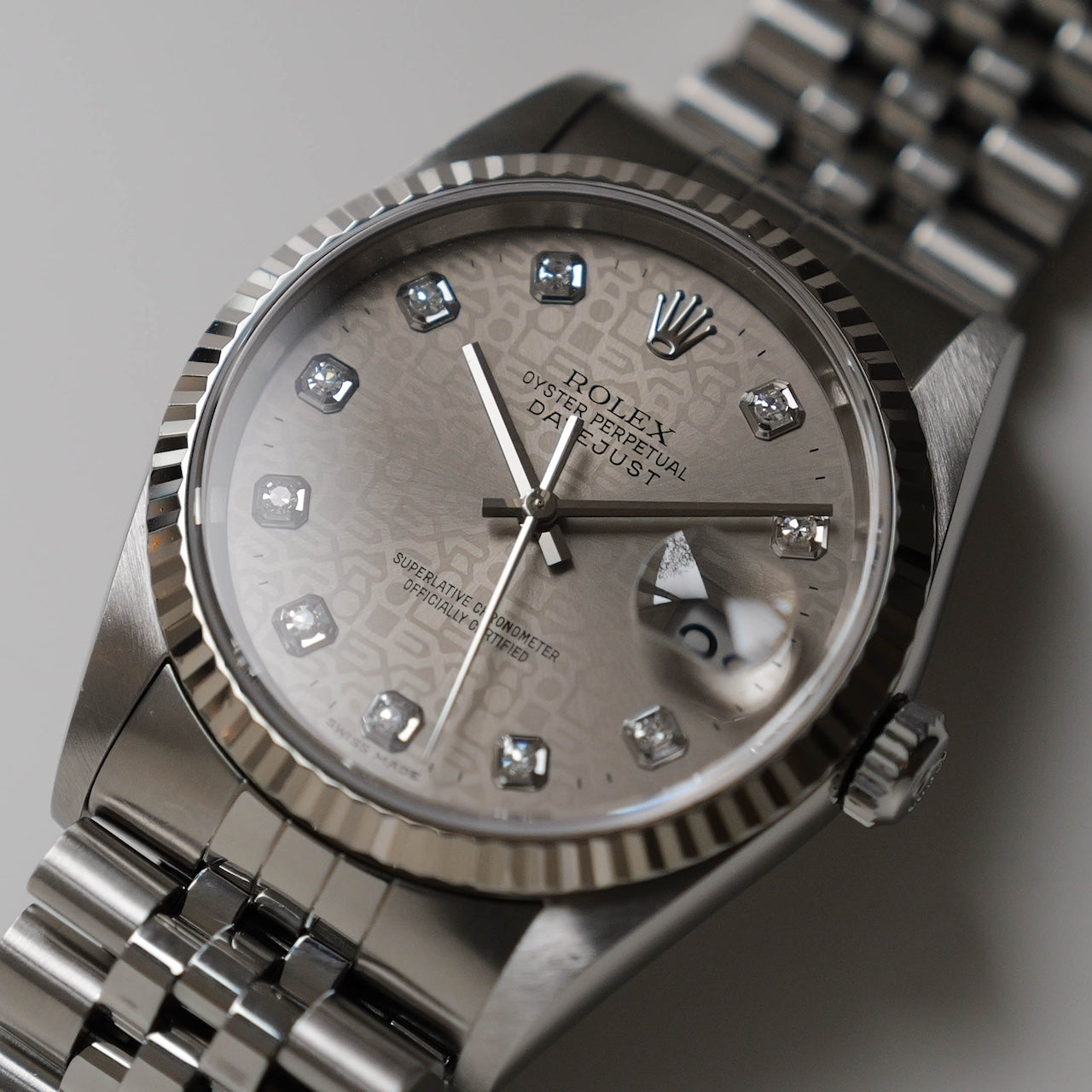 ロレックス/デイトジャスト16234G/P番/コンピューター/後期10Pダイヤモンド/保証書付き/ROLEX DATE JUST Ref.16234G "Computer 10P Diamonds" with Guarantee 2000y
