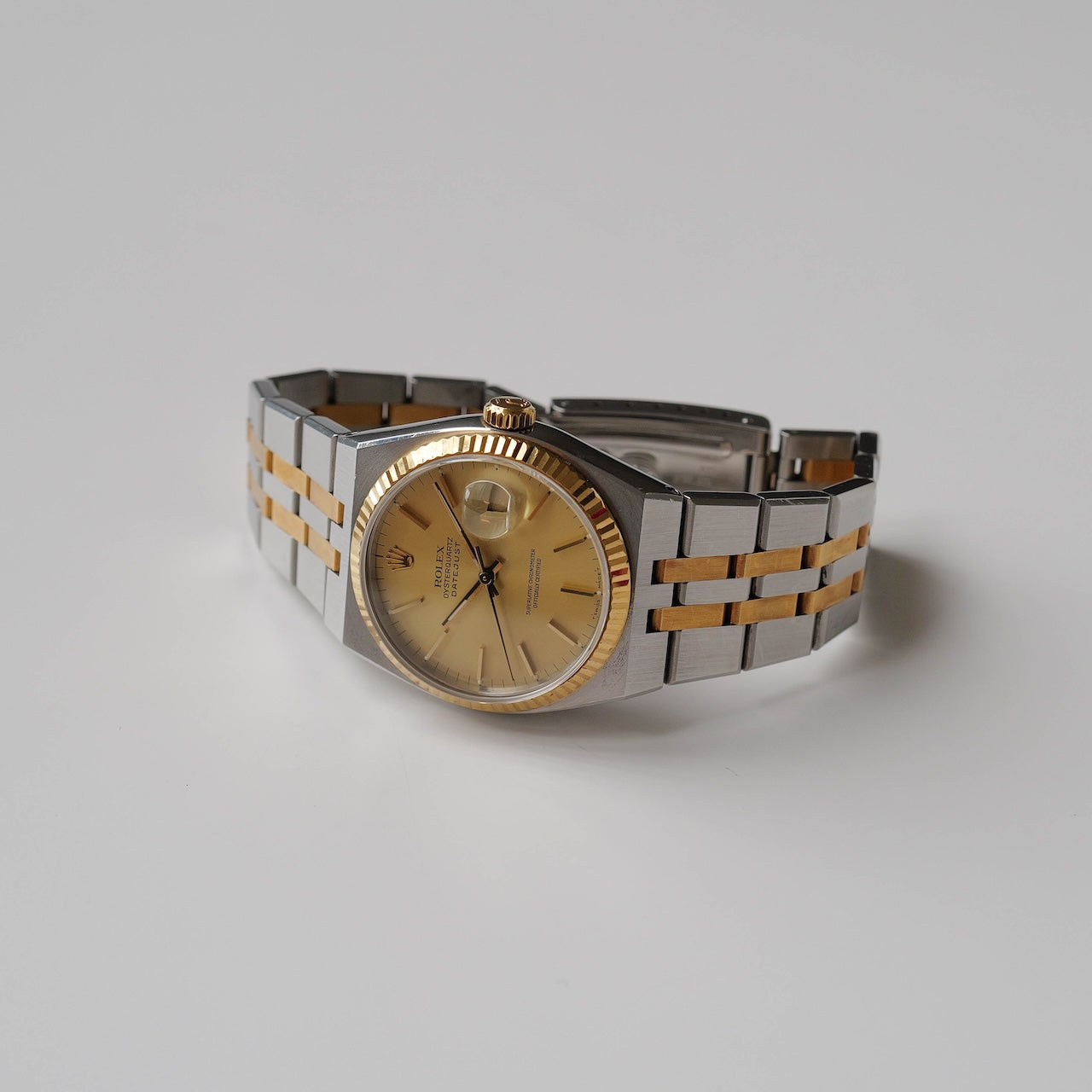 ロレックス/オイスタークォーツ/デイトジャスト/ノンポリッシュ/18Kイエローゴールド/裏蓋シール/ROLEX DATE JUST REF.17013 "OYSTER QUARTZ" Unpolished 18K Yellow Gold 1986-87y