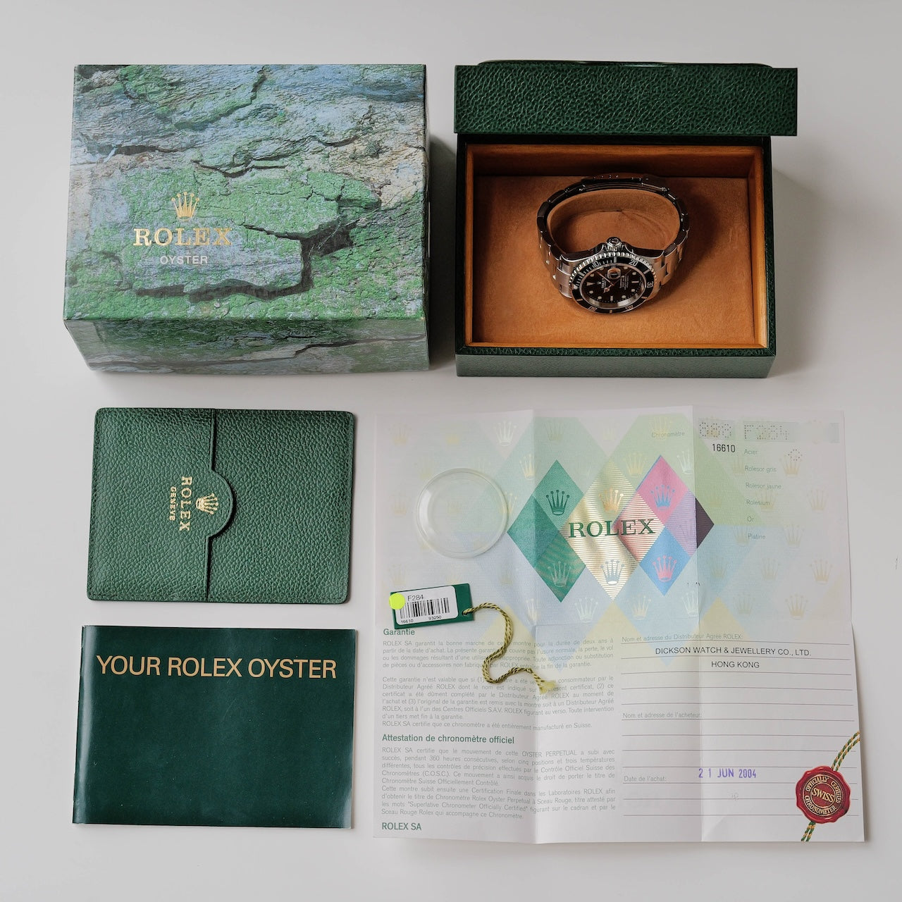 ロレックス/サブマリーナーデイト16610/F番/保証書・箱付き/ROLEX SUBMARINER DATE REF.16610 F Serial 2004 with Box and Paper