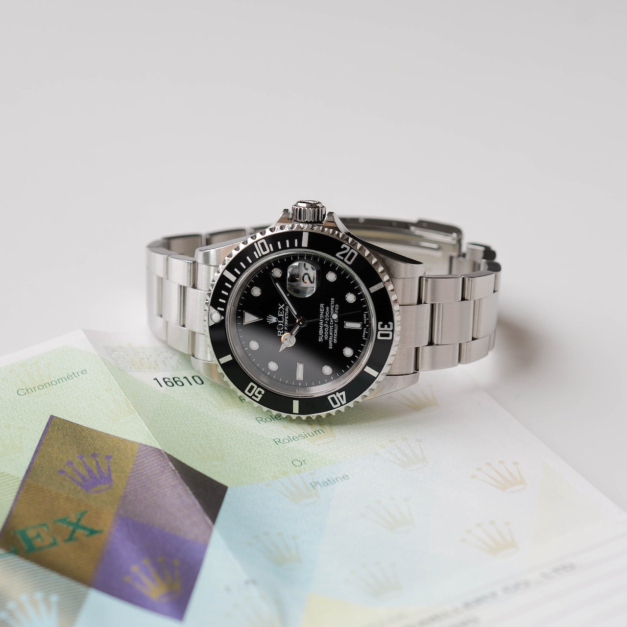 ロレックス/サブマリーナーデイト16610/F番/保証書・箱付き/ROLEX SUBMARINER DATE REF.16610 F Serial 2004 with Box and Paper