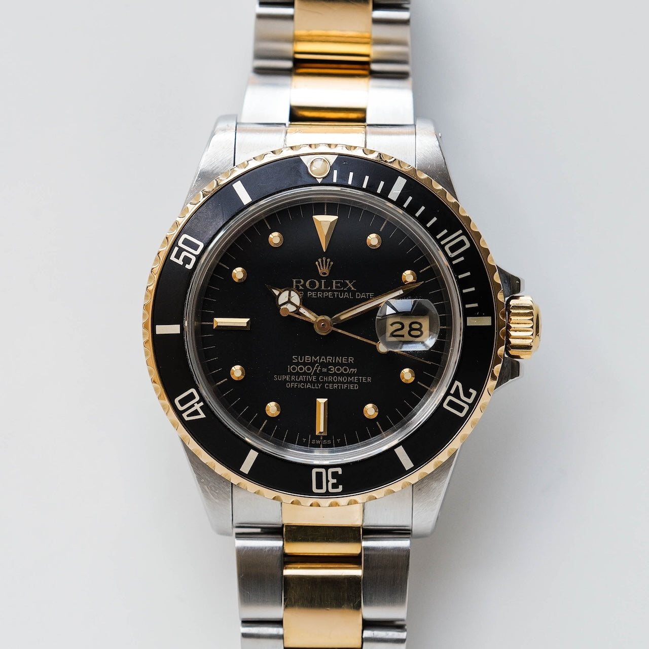 ロレックス/サブマリーナーデイト16803/R番/フジツボダイヤル/18Kイエローゴールド/ROLEX SUBMARINER DATE REF.16803 "Black Nipple Dial" 18KYG 1988y