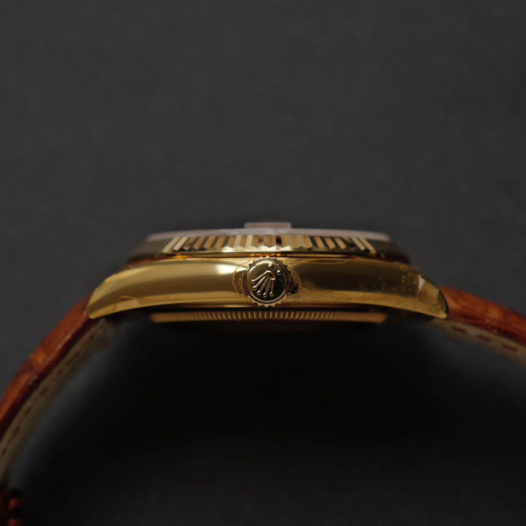 ロレックス/デイデイト118138/コニャック/18Kイエローゴールド/ほぼ未使用/ROLEX DAY DATE REF.118138 "COGNAC" 18KYG FULL SET 2017y NEVER USED