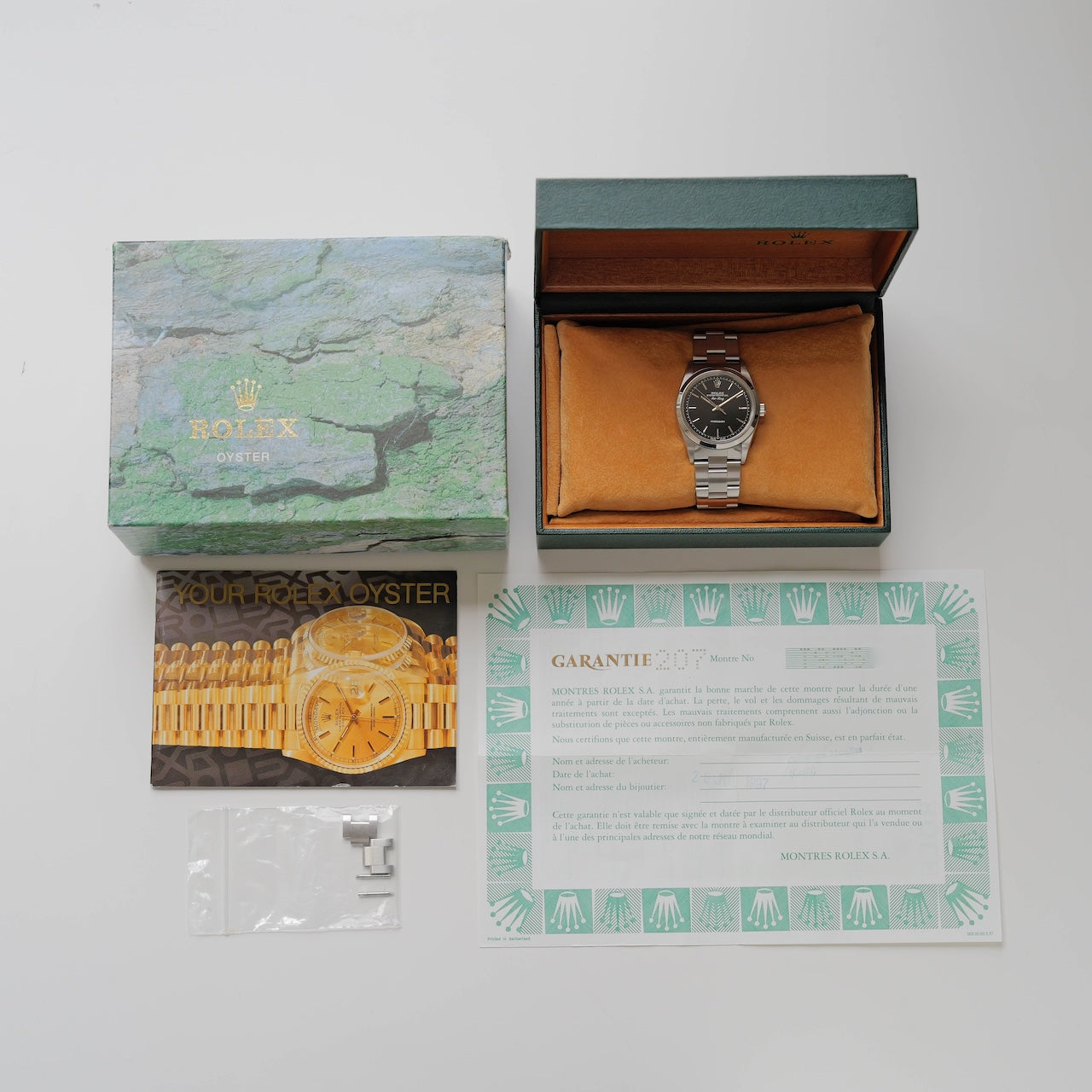 ロレックス/エアキング14000/ブラックダイヤル/箱・保証書付き/ROLEX AIR-KING REF.14000 "BLACK" All Tritium with Box and Paper 1996y