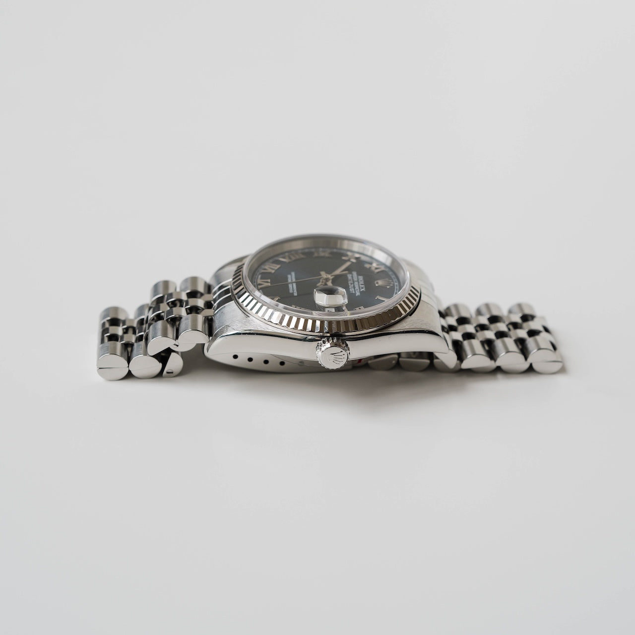 ロレックス/デイトジャスト16234/ブルーローマン/ 18Kホワイトゴールドベゼル/箱・保証書付き/ROLEX DATE-JUST REF.16234 "BLUE ROMAN" 18KWG bezel with Box and Paper 2001y