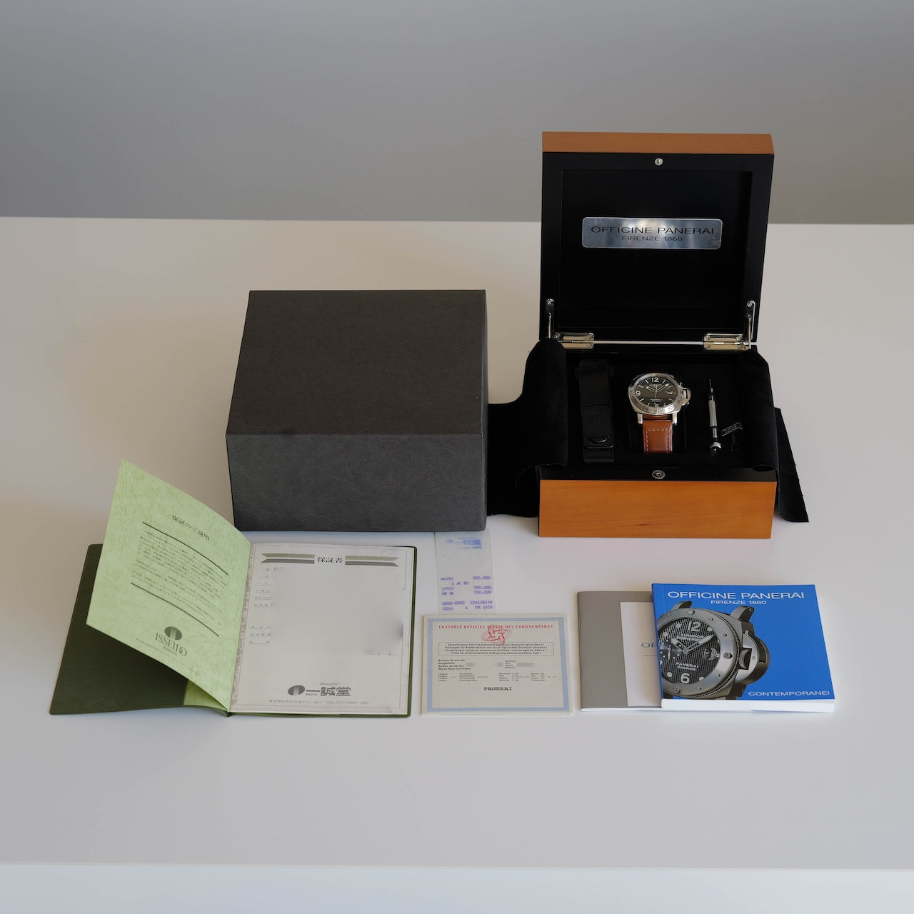 パネライ/ルミノールGMT/B番/フリンケダイヤル/クロノメーター証明書/箱付属/PANERAI LUMINOR GMT PAM00029 B Serial 1999y with Box