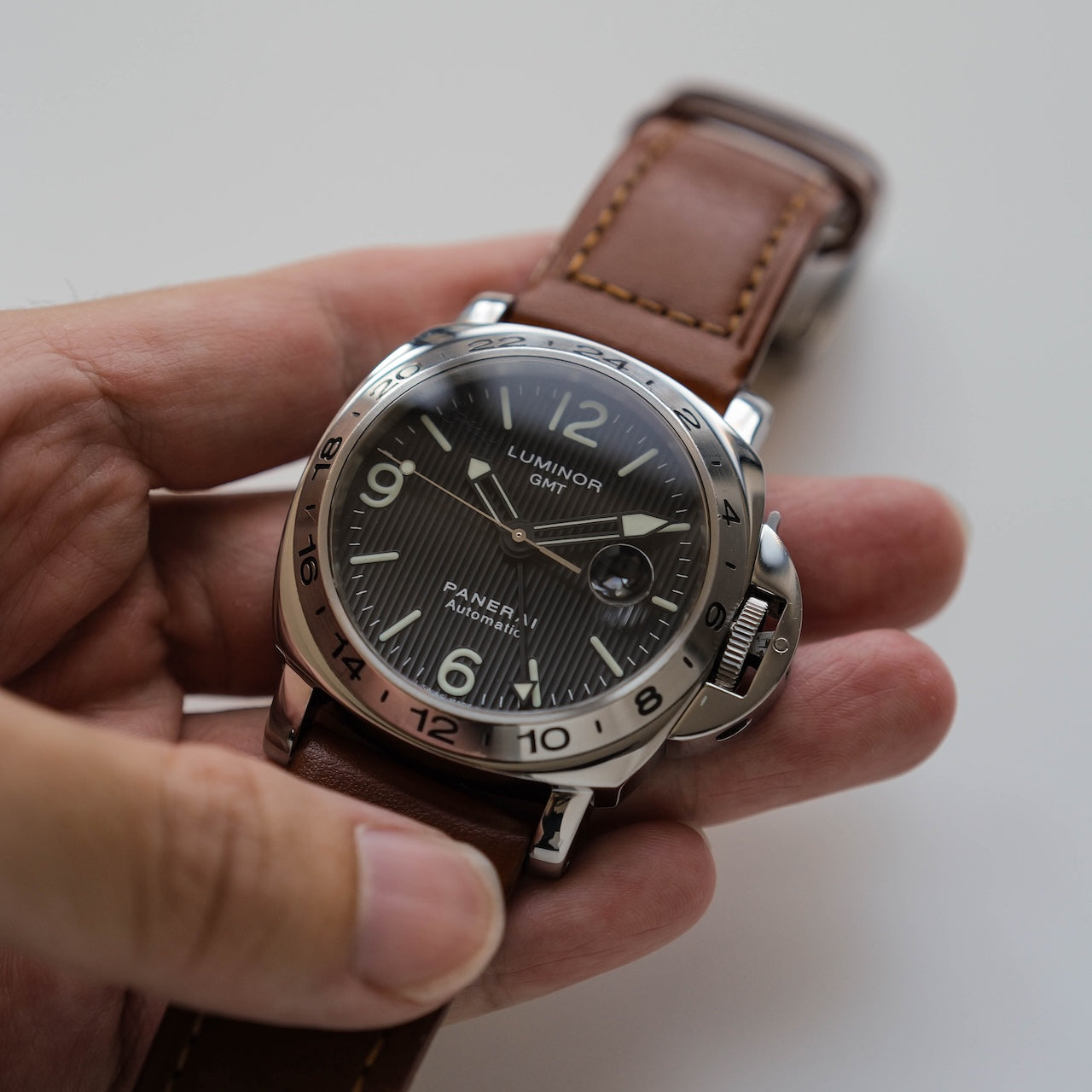 パネライ/ルミノールGMT/B番/フリンケダイヤル/クロノメーター証明書/箱付属/PANERAI LUMINOR GMT PAM00029 B Serial 1999y with Box