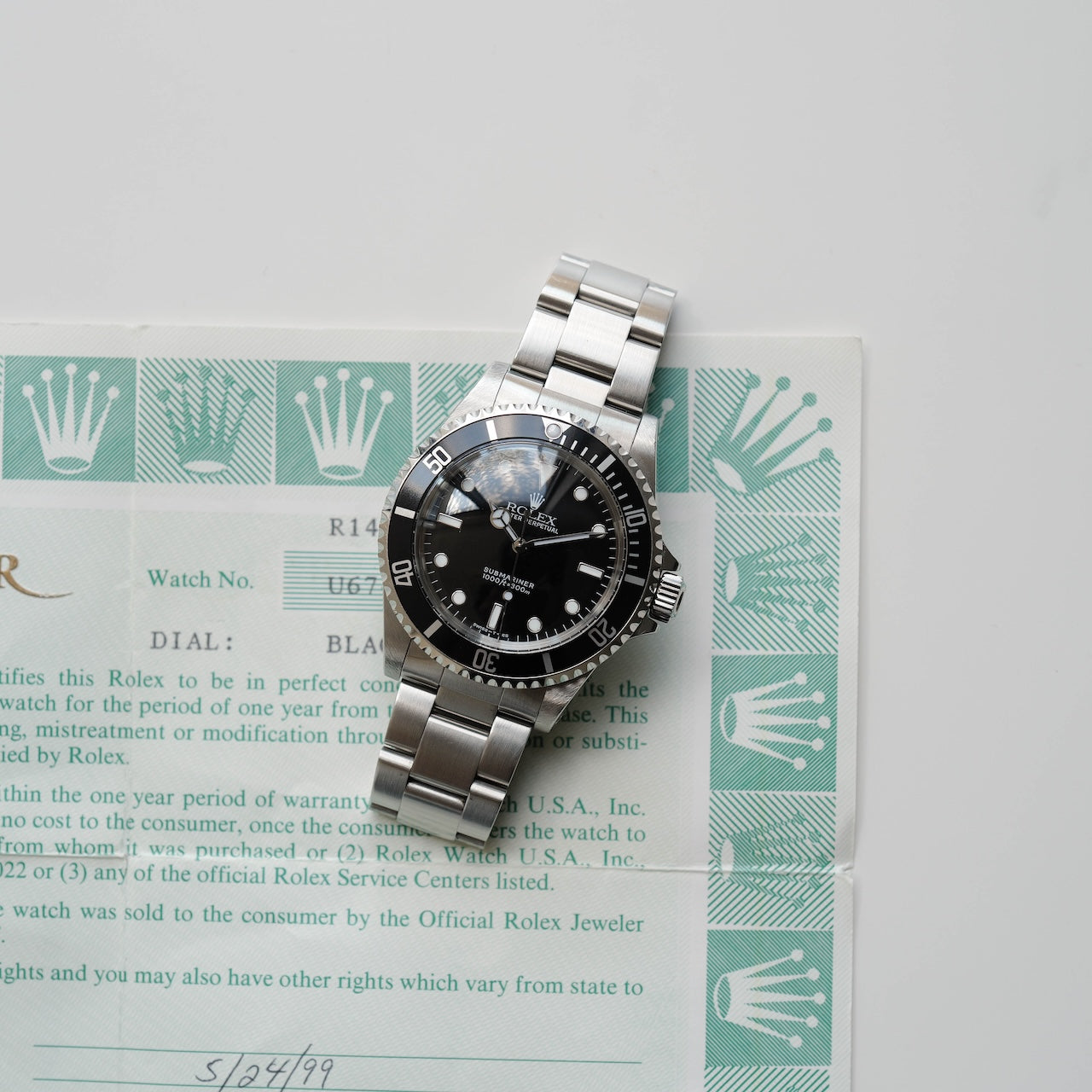 ロレックス/サブマリーナー14060/U番/ドーム風防/トリチノバ/USギャランティー付/ ROLEX SUBMARINER “DOME” Ref.14060 Tritinova with US Guarantee 1997y