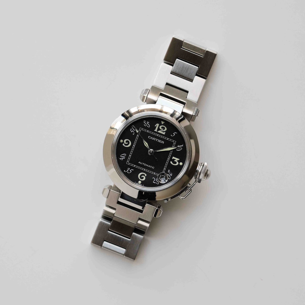 カルティエ/パシャC/2324/黒文字盤/保証書付フルセット/CARTIER PASHA C 35mm "BLACK DIAL"Ref.2324 1999y FULL SET