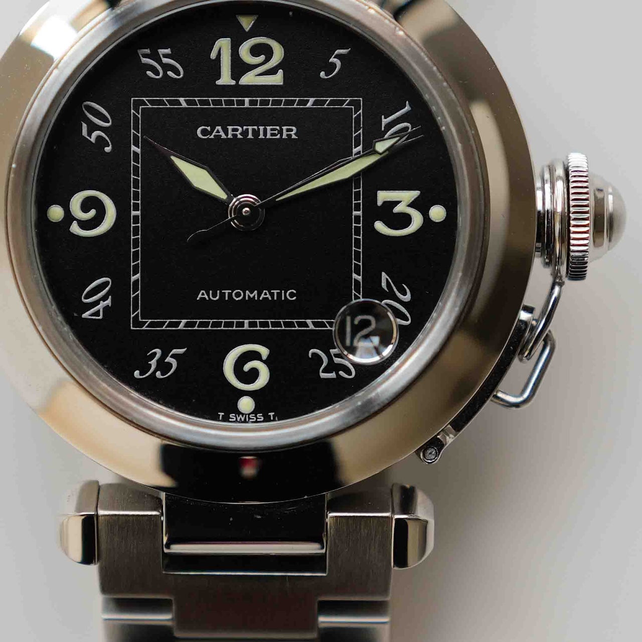 カルティエ/パシャC/2324/黒文字盤/保証書付フルセット/CARTIER PASHA C 35mm "BLACK DIAL"Ref.2324 1999y FULL SET