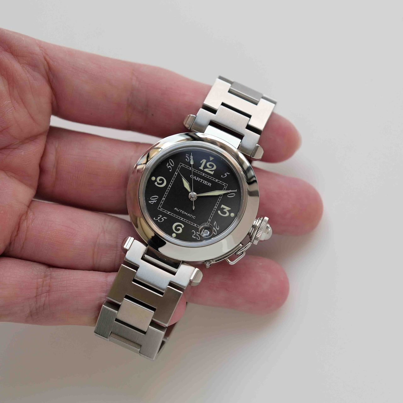 カルティエ/パシャC/2324/黒文字盤/保証書付フルセット/CARTIER PASHA C 35mm "BLACK DIAL"Ref.2324 1999y FULL SET
