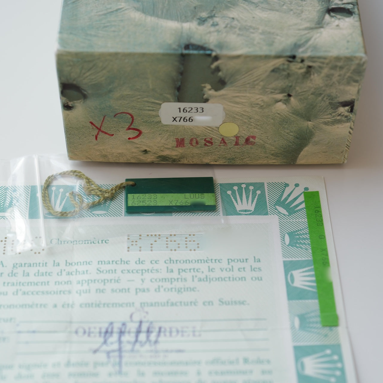 ロレックス/デイトジャスト/X番/グレー ローマンダイヤル/箱・保証書付フルセット/ROLEX DATE-JUST REF.16233 18KYG “GREY ROMAN” 1991y with Box and Paper