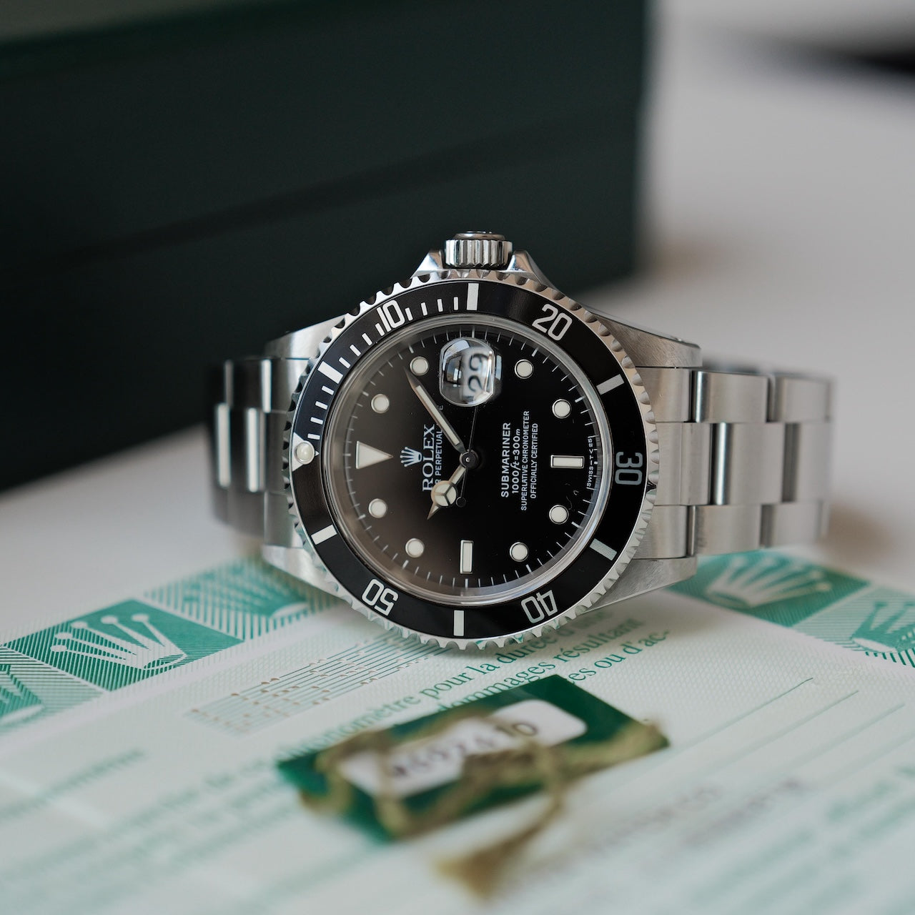 ロレックス/サブマリーナー/W番/オールトリチウム/裏蓋シール/箱・保証書付/ROLEX SUBMARINER DATE REF.16610 W Serial 1995 with Box and Paper