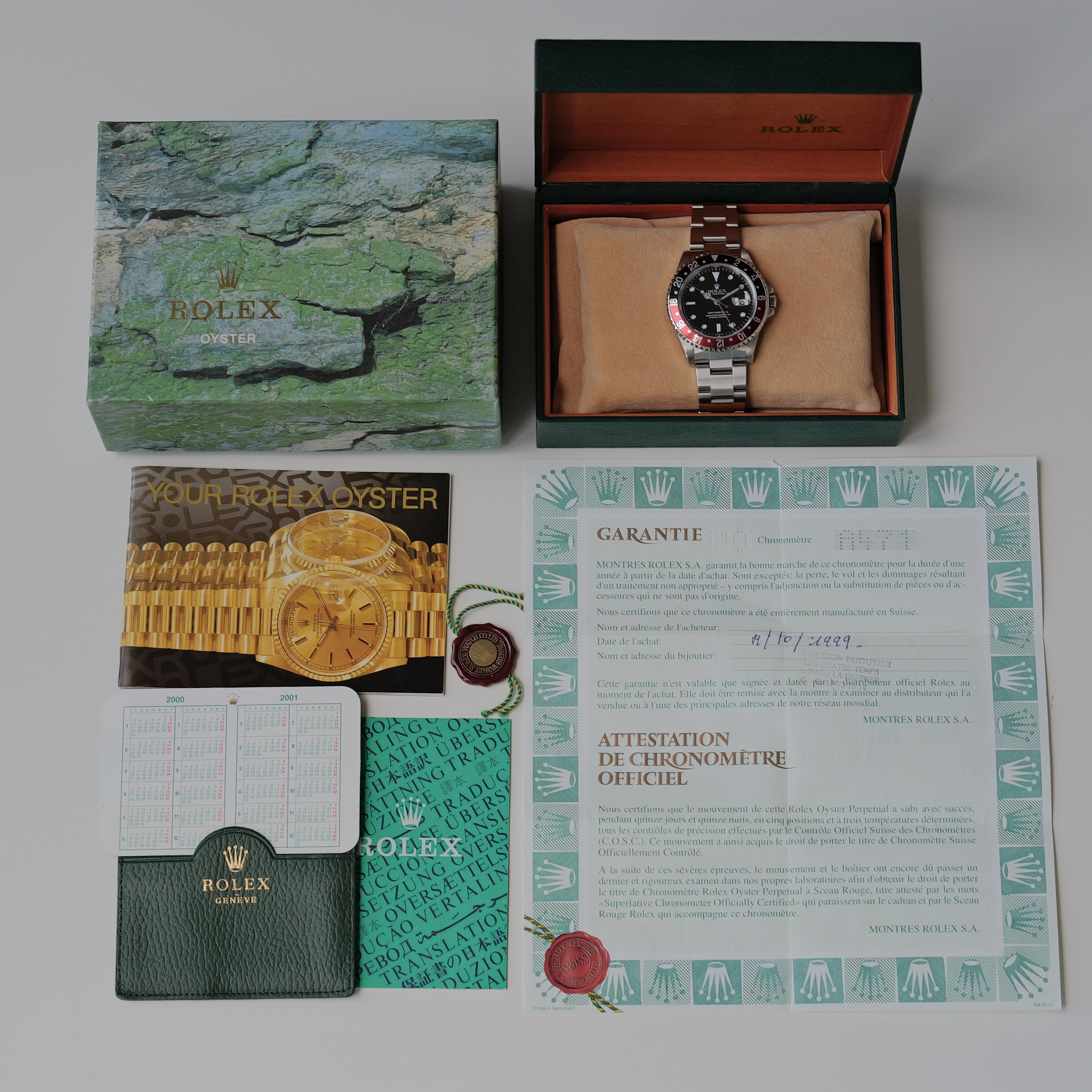 はこ ロレックス/GMTマスター2/16710/A番/コークベゼル/オンリースイス/保証