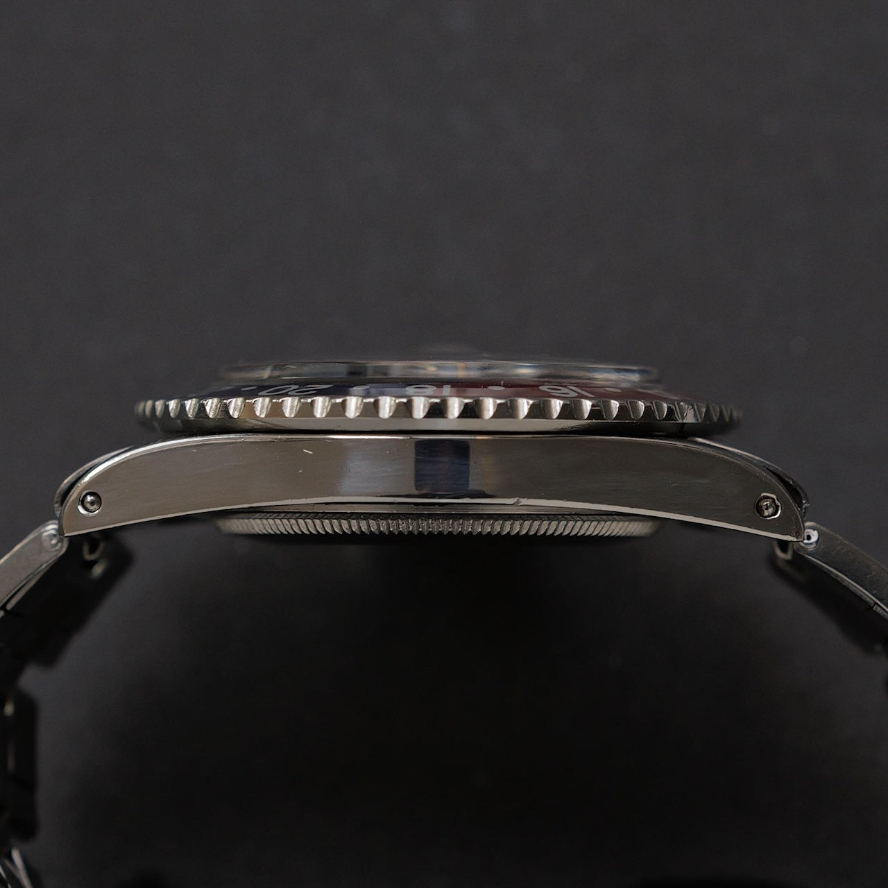 ロレックス/GMTマスター1675/後期ミラーダイヤル/マーク1ベゼル/ワイドスイス/USリベット/ROLEX GMT-MASTER Ref.1675 “GILT DIAL, WIDE SWISS” Mk.1 Bezel US Rivet 1965Y