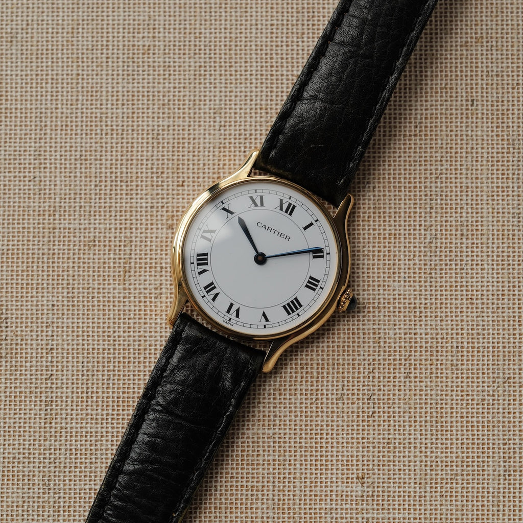 カルティエ/リヴィエラLM/10713/パリ表記/ホワイトローマン/18Kイエローゴールド/CARTIER RIVIERA LM REF.10713 "PARIS" White Roman Dial 18KYG 1970s