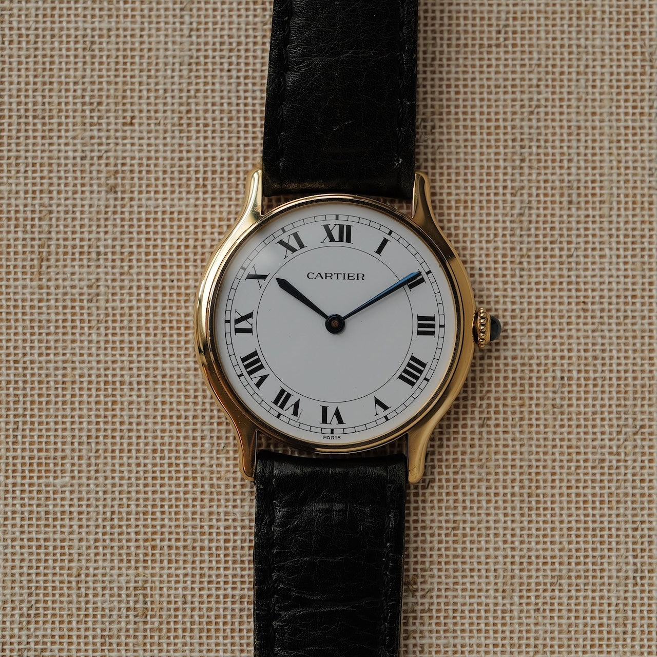 カルティエ/リヴィエラLM/10713/パリ表記/ホワイトローマン/18Kイエローゴールド/CARTIER RIVIERA LM REF.10713 "PARIS" White Roman Dial 18KYG 1970s