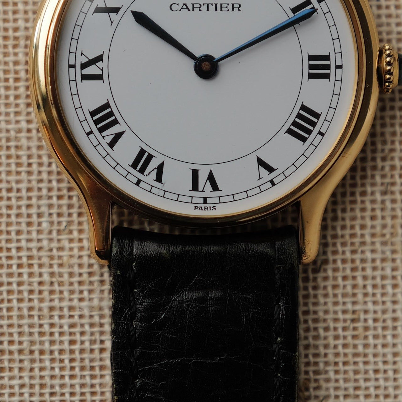 カルティエ/リヴィエラLM/10713/パリ表記/ホワイトローマン/18Kイエローゴールド/CARTIER RIVIERA LM REF.10713 "PARIS" White Roman Dial 18KYG 1970s
