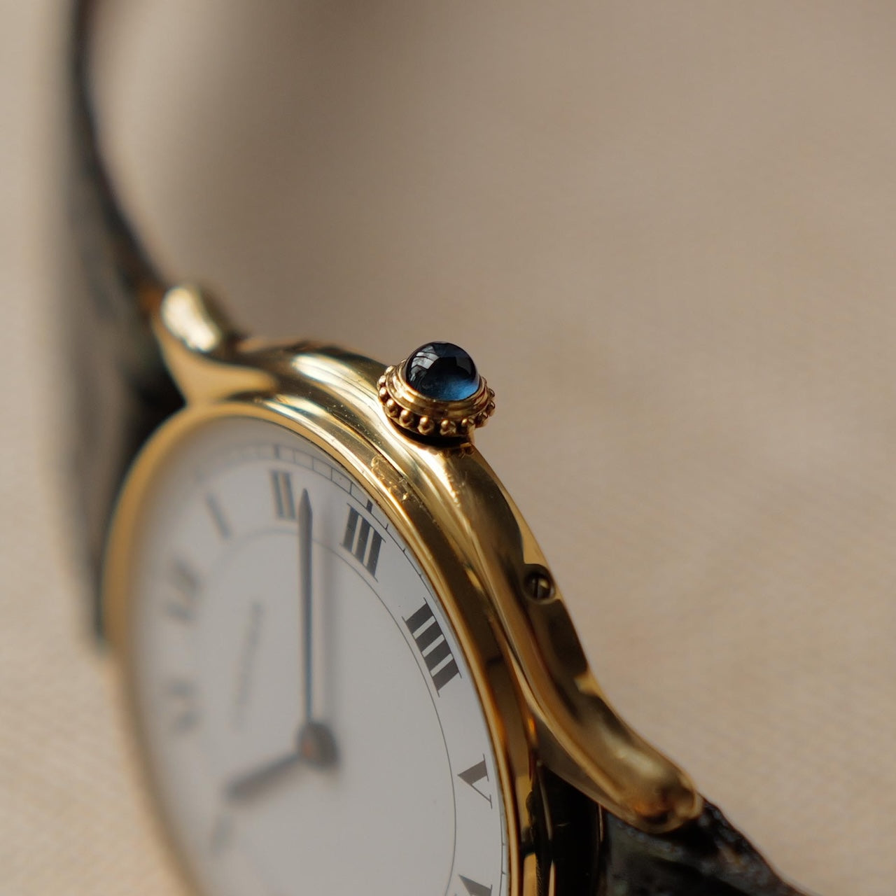 カルティエ/リヴィエラLM/10713/パリ表記/ホワイトローマン/18Kイエローゴールド/CARTIER RIVIERA LM REF.10713 "PARIS" White Roman Dial 18KYG 1970s