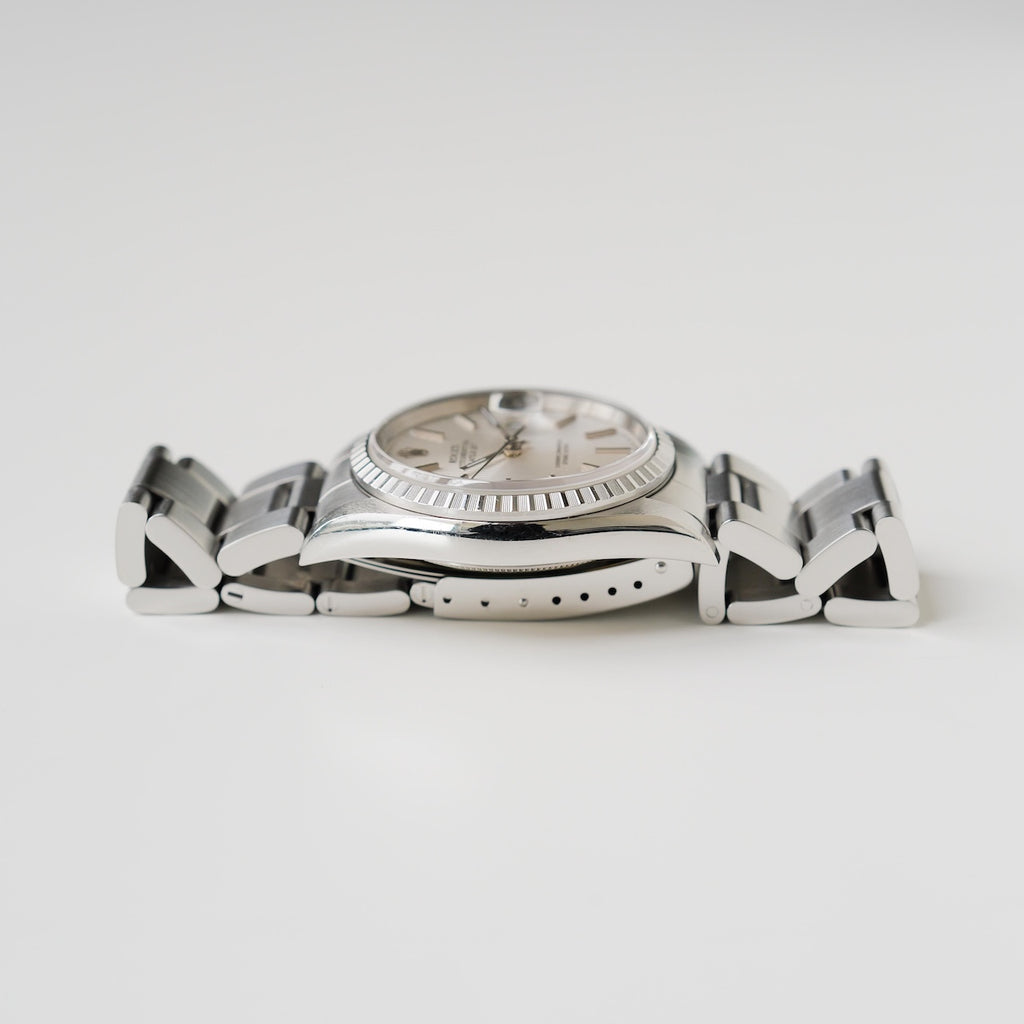 ロレックス/デイトジャスト16220/K番/タペストリーダイヤル/裏蓋シールあり/箱・保証書付/ROLEX DATE-JUST Ref.16220 "Silver Tapestry" 2001y with Box and Paper