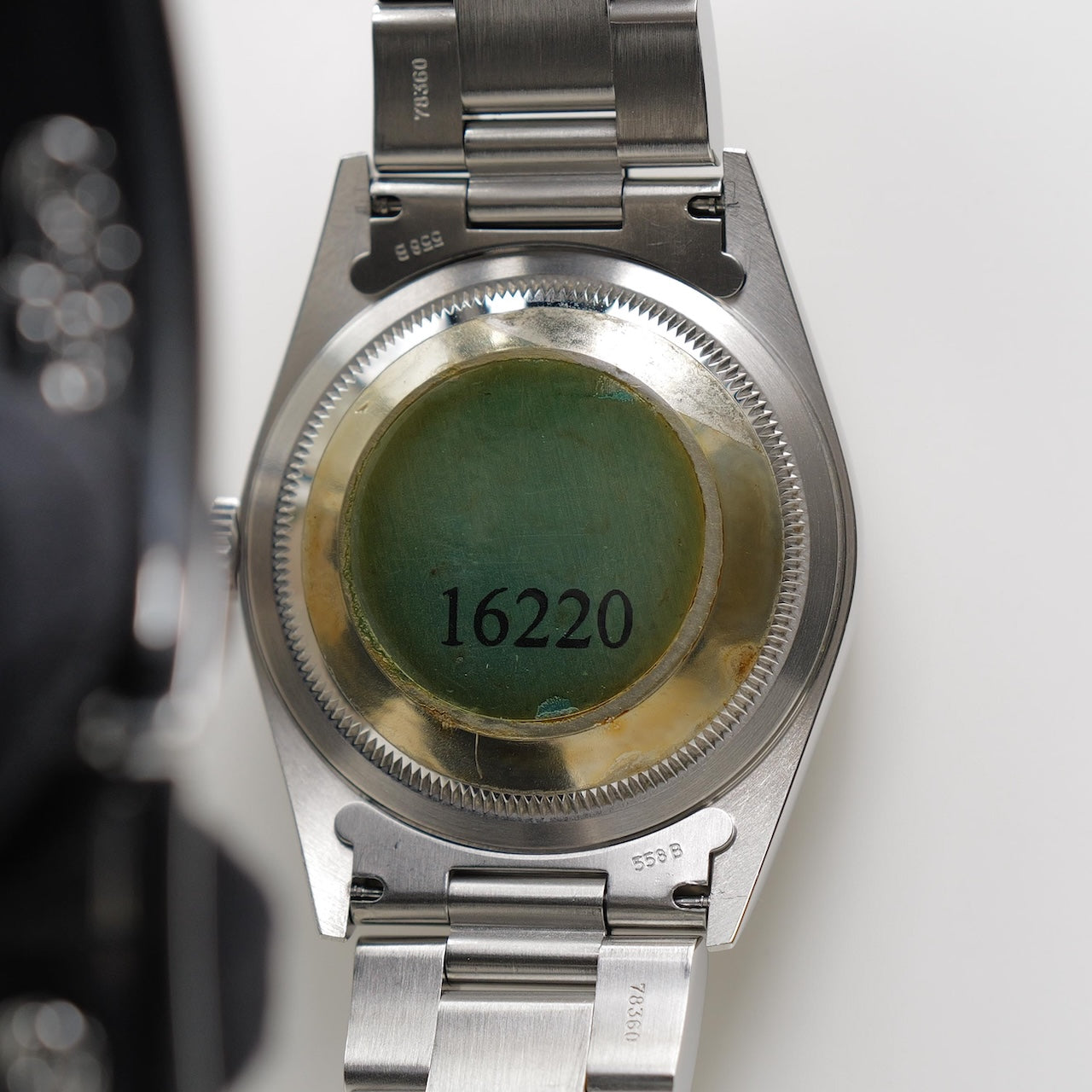 ロレックス/デイトジャスト16220/K番/タペストリーダイヤル/裏蓋シールあり/箱・保証書付/ROLEX DATE-JUST Ref.16220 "Silver Tapestry" 2001y with Box and Paper