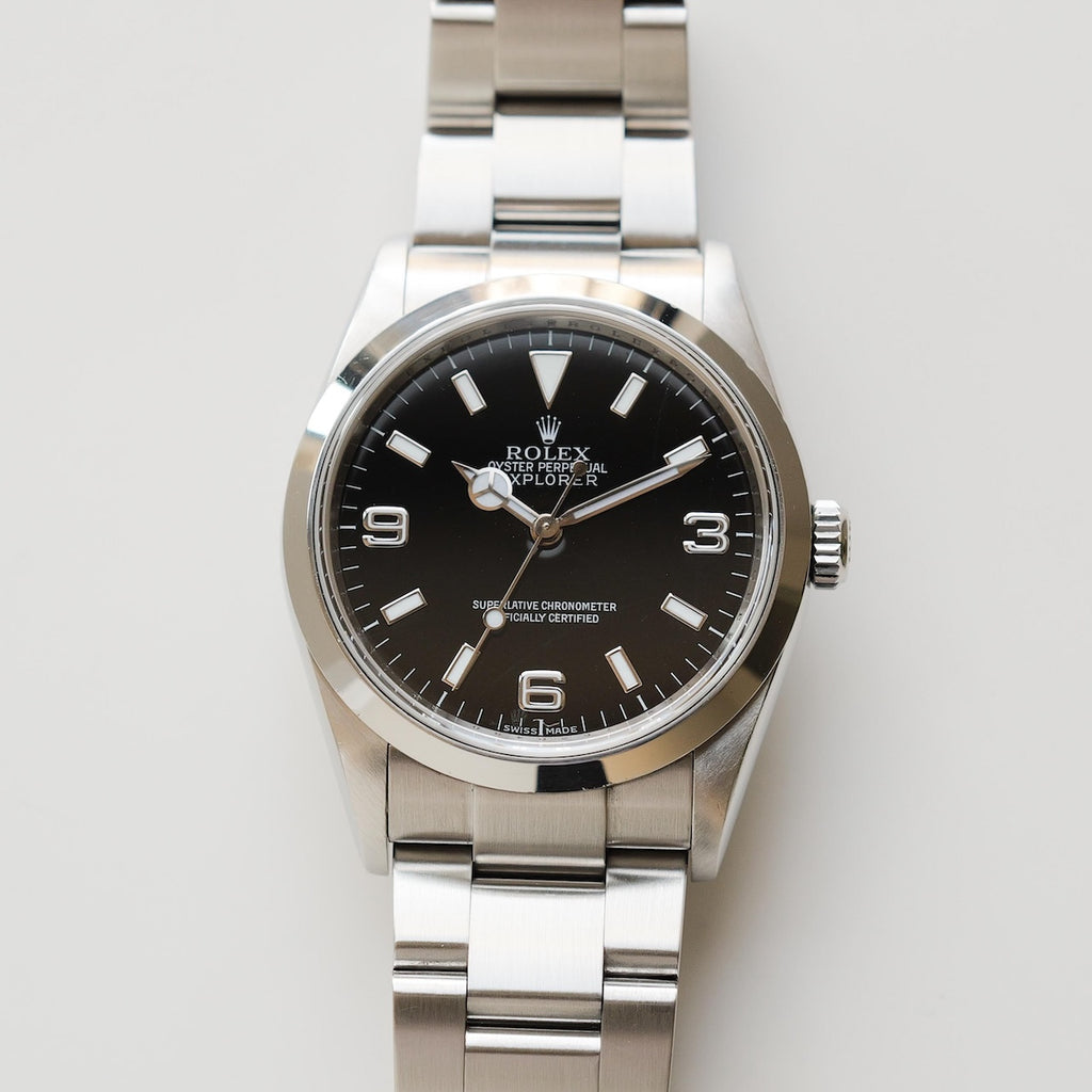 ロレックス/エクスプローラー1/114270/Z番/ルーレット刻印/保証書付フルセット/ROLEX EXPLORER 1 REF.114270 Z-Serial "Engraved rehaut" 2007 Full Set