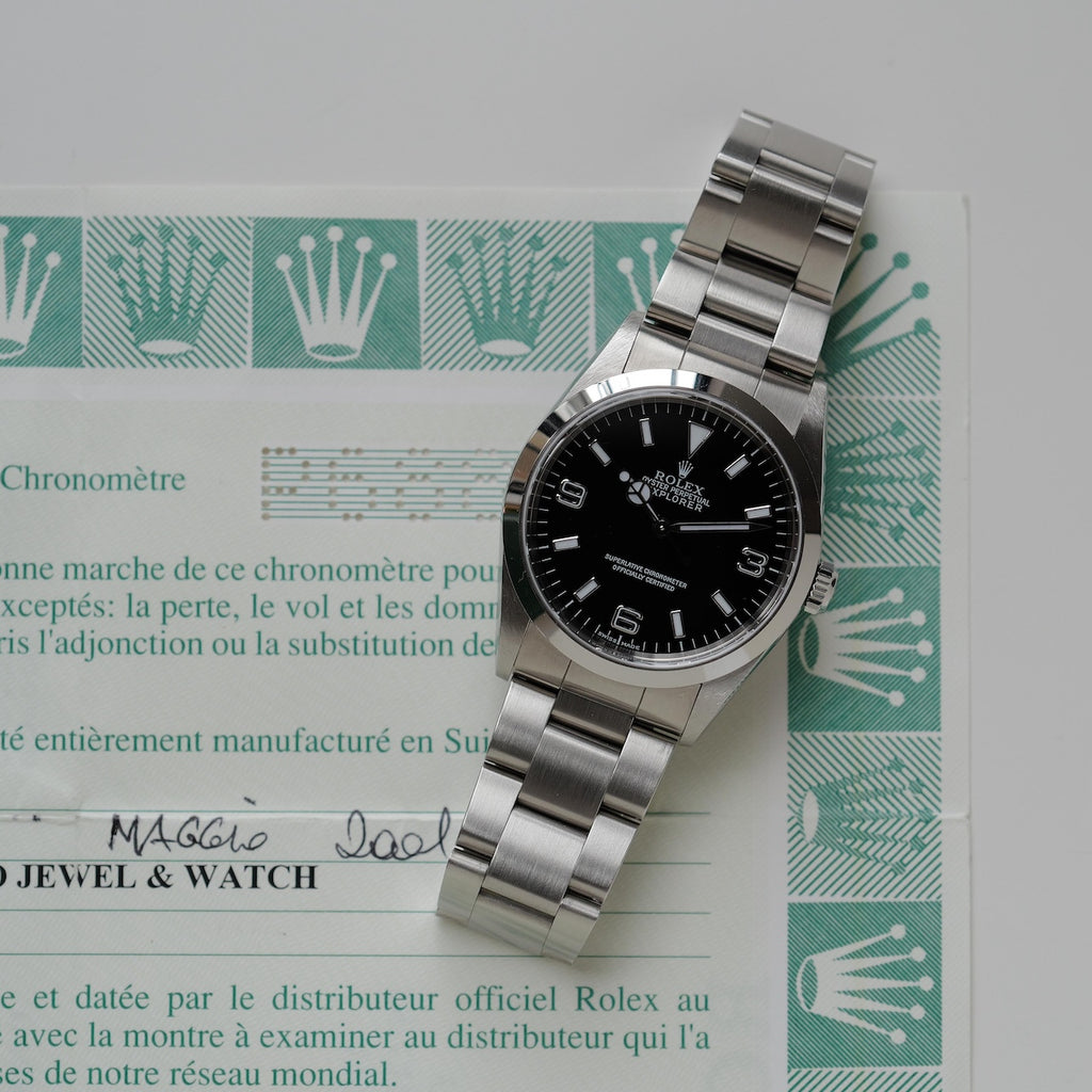 ロレックス/エクスプローラー1/14270/最終シリアルP68番/保証書付フルセット/ほぼ未使用品/ROLEX EXPLORER 1 REF.14270 "FINAL P68-SERIAL" 2000-01Y FULL SET MINT