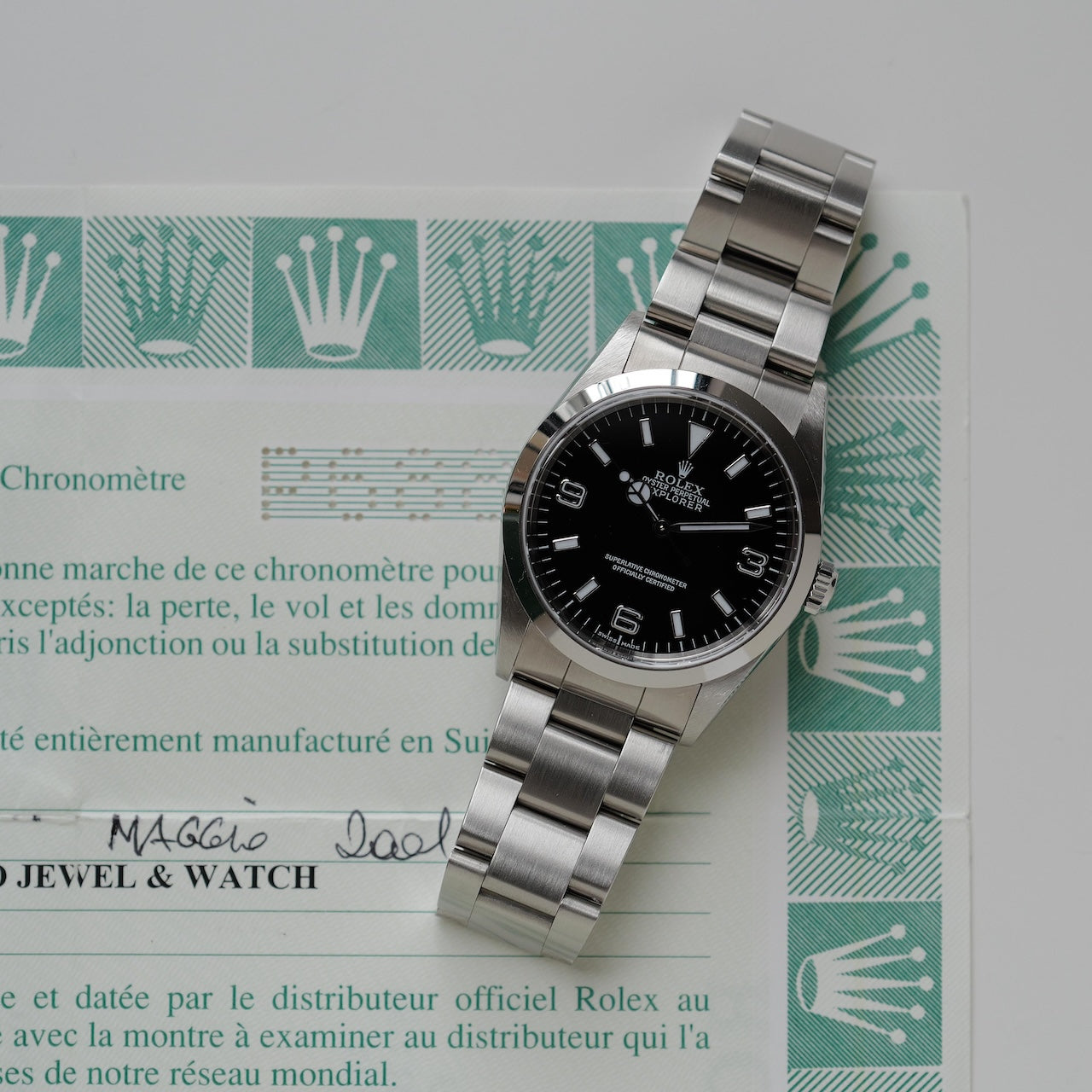 ロレックス/エクスプローラー1/14270/最終シリアルP68番/保証書付フルセット/ほぼ未使用品/ROLEX EXPLORER 1 REF.14270 "FINAL P68-SERIAL" 2000-01Y FULL SET MINT