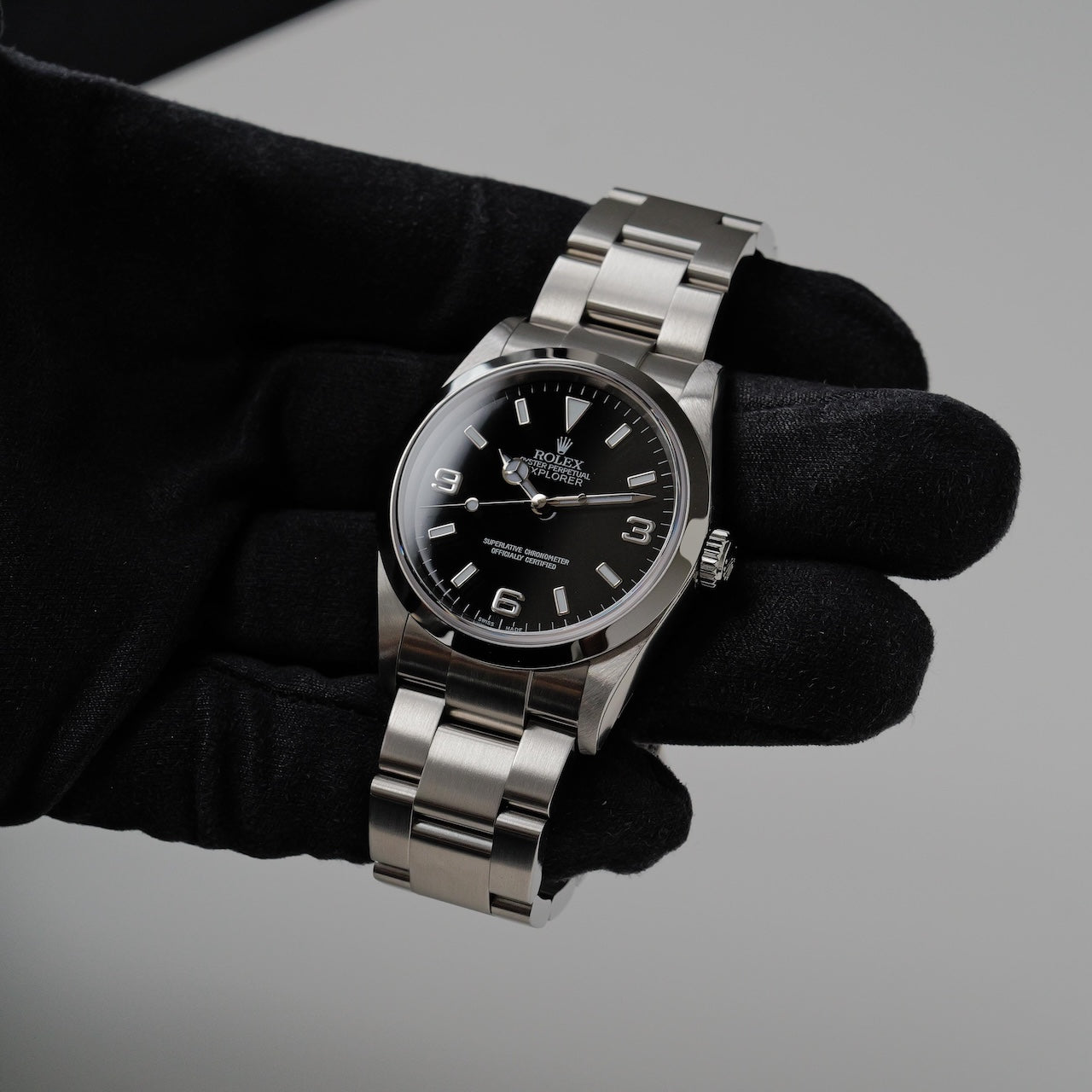 美品 ロレックス エクスプローラー1 114270 Z番 オートマチック SS ブラック 腕時計 福井県質屋の質セブン ロレックス ROLEX エクスプローラ1 114270 Z番 ルーレット メンズ