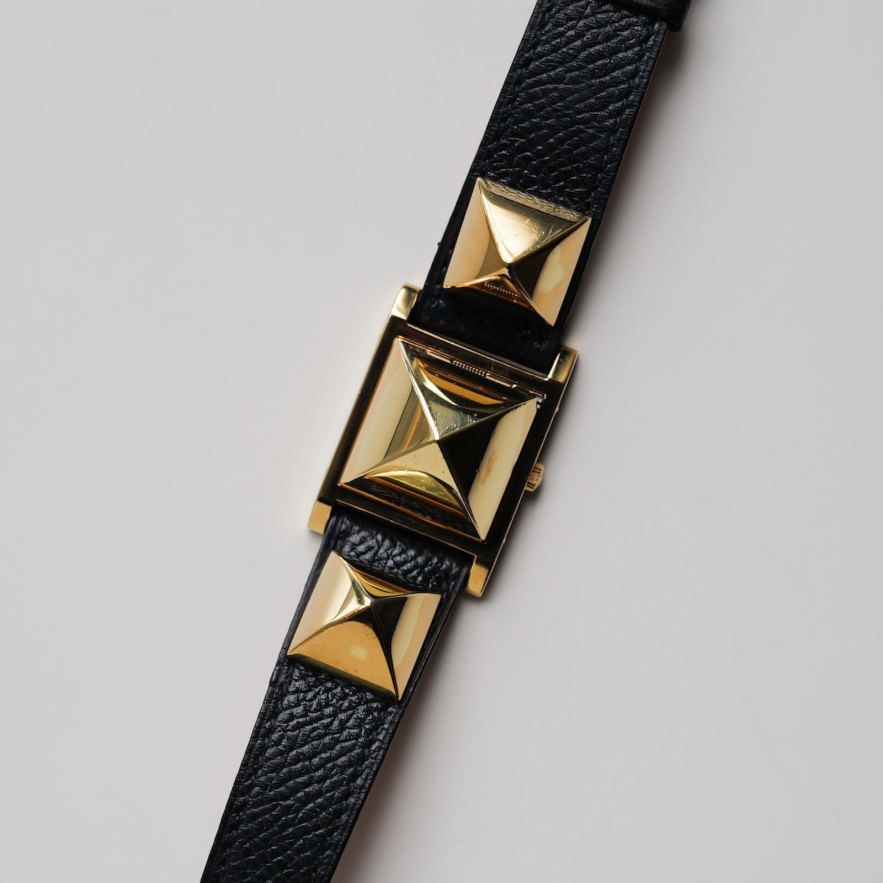 エルメス/メドール/ホワイトダイヤル/純正カーフ ネイビー ストラップ/HERMES MEDOR WHITE DIAL Calf Leather Navy Strap 1990s