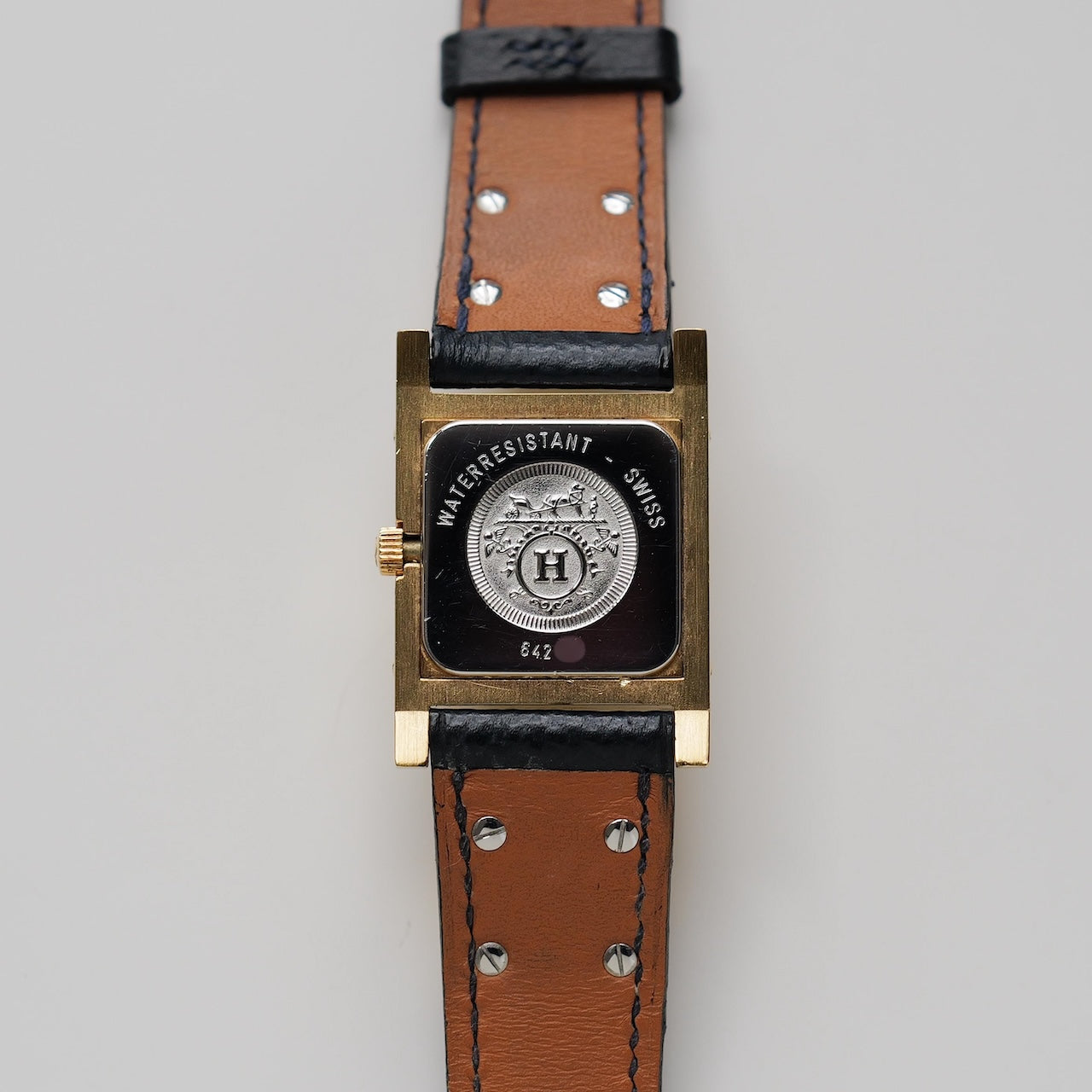 エルメス/メドール/ホワイトダイヤル/純正カーフ ネイビー ストラップ/HERMES MEDOR WHITE DIAL Calf Leather Navy Strap 1990s