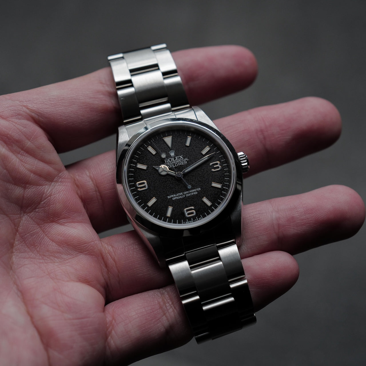 ロレックス/エクスプローラー1/14270/X番/フローズンダイヤル/オールトリチウム/シングルバックル/箱・保証書付き/ROLEX EXPLORER 1 Ref.14270 "Frozen dial" X-serial All tritium Single buckle  1991Y with Box and Paper