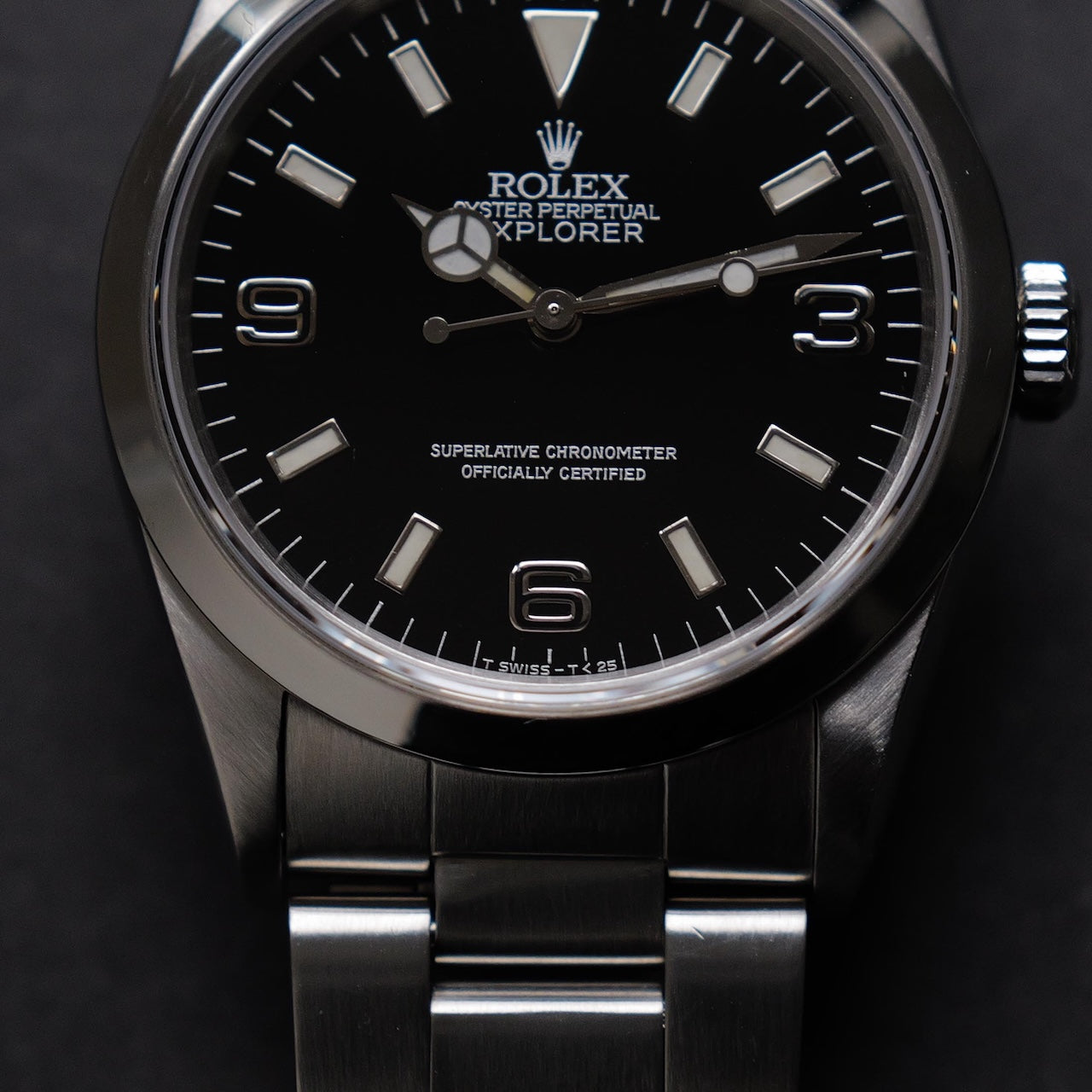 ロレックス/エクスプローラー1/14270/E番/ブラックアウト/シルバーレター/オールトリチウム/シングルバックル/箱等付属/ROLEX EXPLORER 1 REF.14270 "BLACK OUT, SILVER LETTER" E-Serial All tritium Single Buckle 1990Y with Box