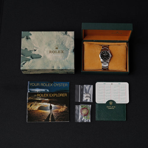 ロレックス/エクスプローラー1/14270/X番/フローズンダイヤル/オールトリチウム/シングルバックル/箱・保証書付き/ROLEX EXPLORER 1 Ref.14270 "Frozen dial" X-serial All tritium Single buckle  1991Y with Box and Paper