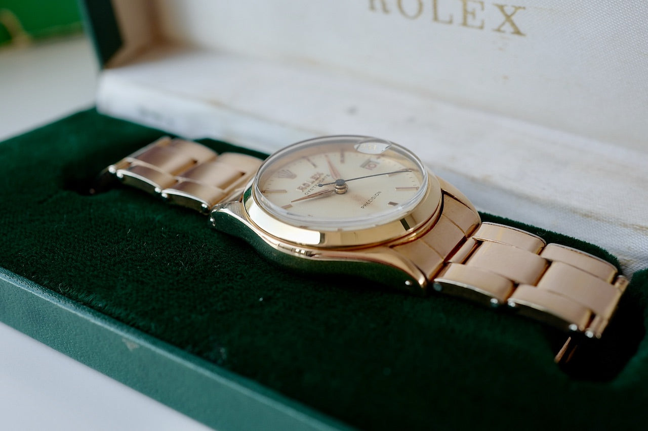 ROLEX OYSTER DATE REF.6466 / 18KPGP with guarantee
