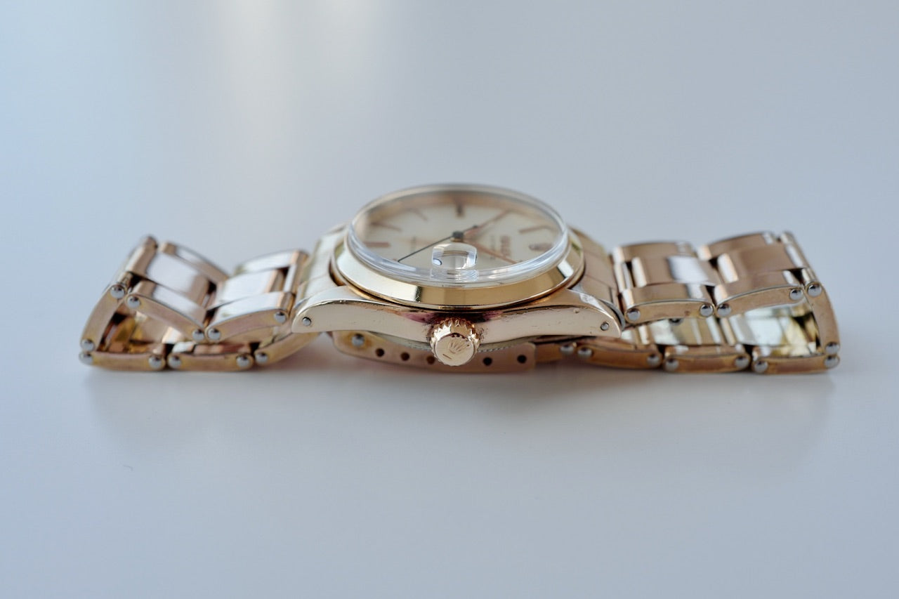 ROLEX OYSTER DATE REF.6466 / 18KPGP with guarantee