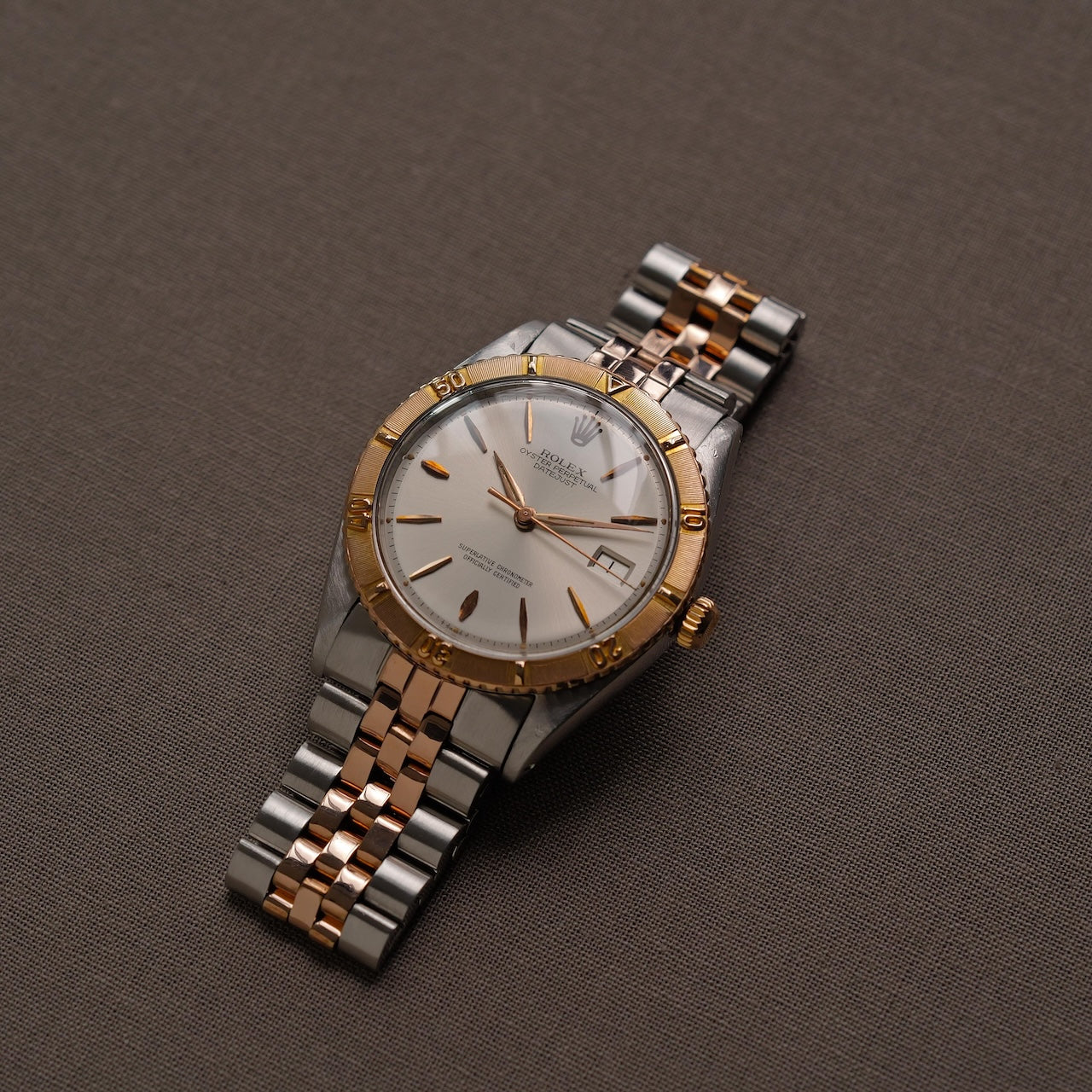 ロレックス/デイトジャスト1625/5/サンダーバード/SS x ローズゴールド/ROLEX DATE-JUST REF.1625/5 "Thunderbird" 18K Rose Gold Silver Dial  Bezel 1964y