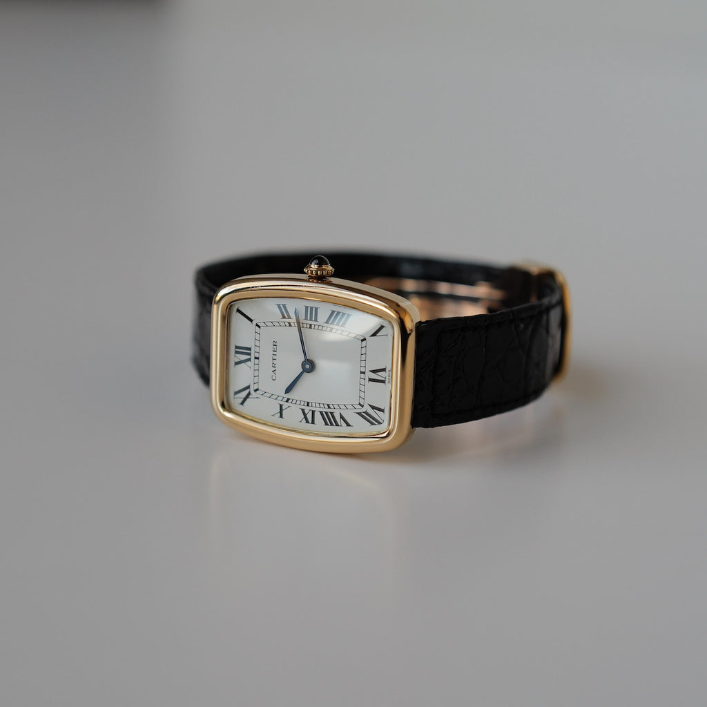 カルティエ/ファバージLM/78101/ホワイトローマン/18Kイエローゴールド/CARTIER FABERGE LM REF.78101 "White Roman" 18KYG Paris dial 1970s