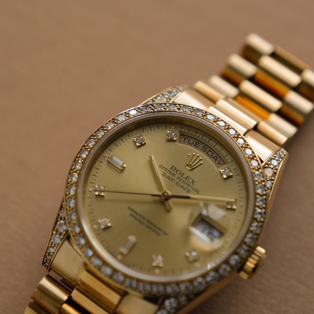 ロレックス/デイデイト18388A/S番/ベゼルラグダイヤ/18Kイエローゴールド/ROLEX DAY-DATE Ref.18388A "Diamonds Lug and Bezel" S-Serial 18KYG 1993-94y