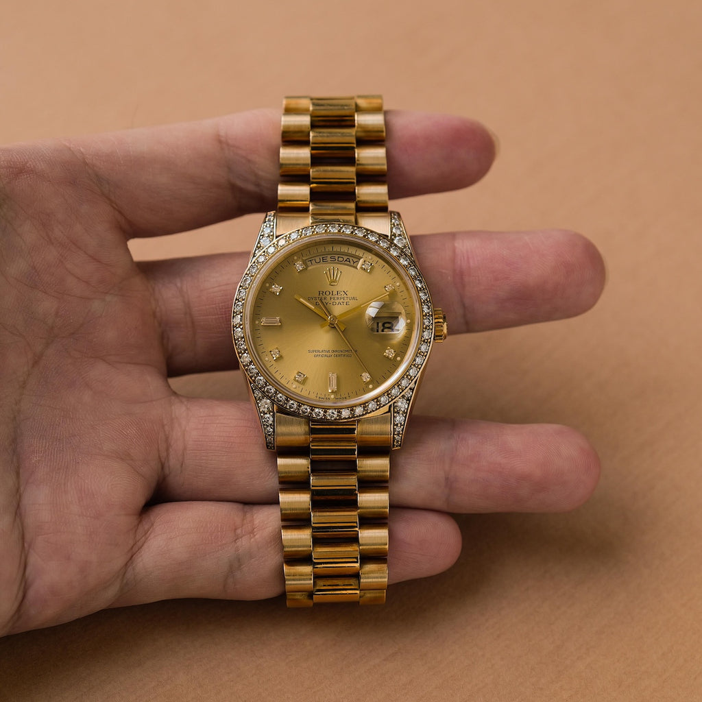 ロレックス/デイデイト18388A/S番/ベゼルラグダイヤ/18Kイエローゴールド/ROLEX DAY-DATE Ref.18388A "Diamonds Lug and Bezel" S-Serial 18KYG 1993-94y