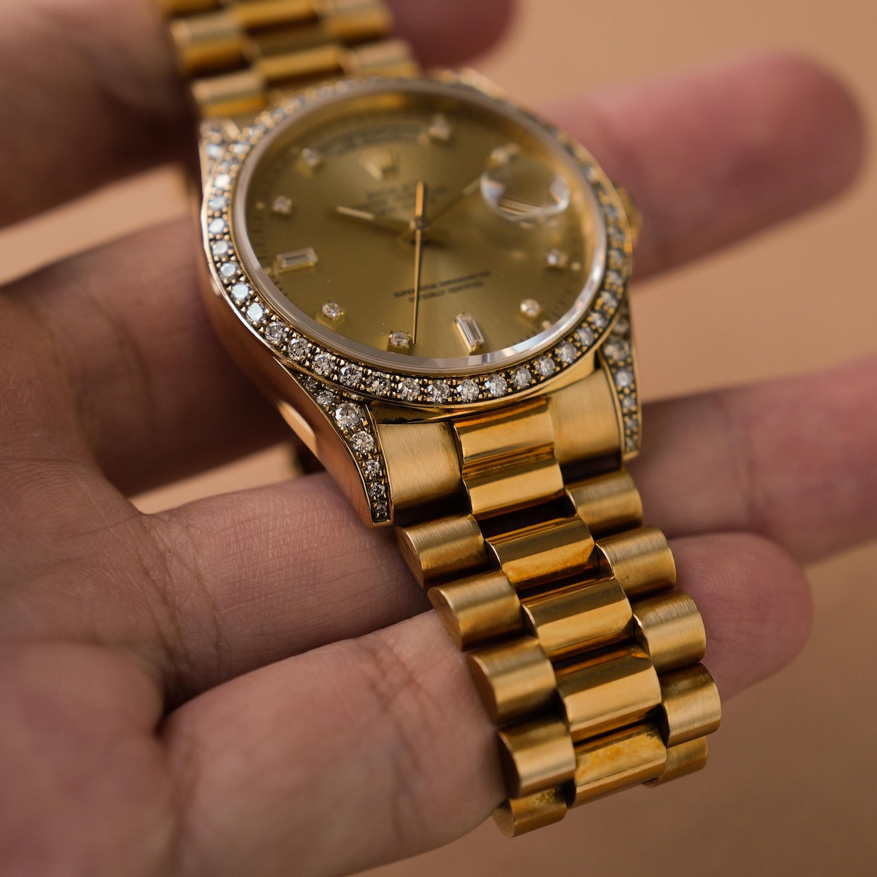 ロレックス/デイデイト18388A/S番/ベゼルラグダイヤ/18Kイエローゴールド/ROLEX DAY-DATE Ref.18388A "Diamonds Lug and Bezel" S-Serial 18KYG 1993-94y