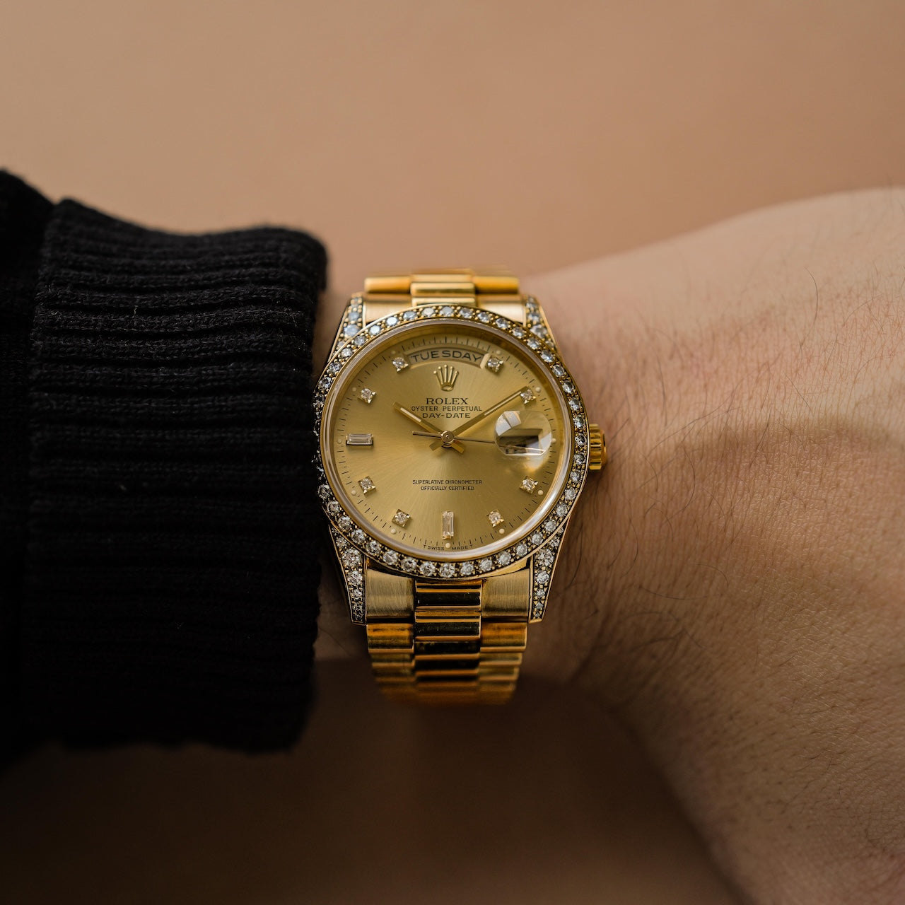 ロレックス/デイデイト18388A/S番/ベゼルラグダイヤ/18Kイエローゴールド/ROLEX DAY-DATE Ref.18388A "Diamonds Lug and Bezel" S-Serial 18KYG 1993-94y