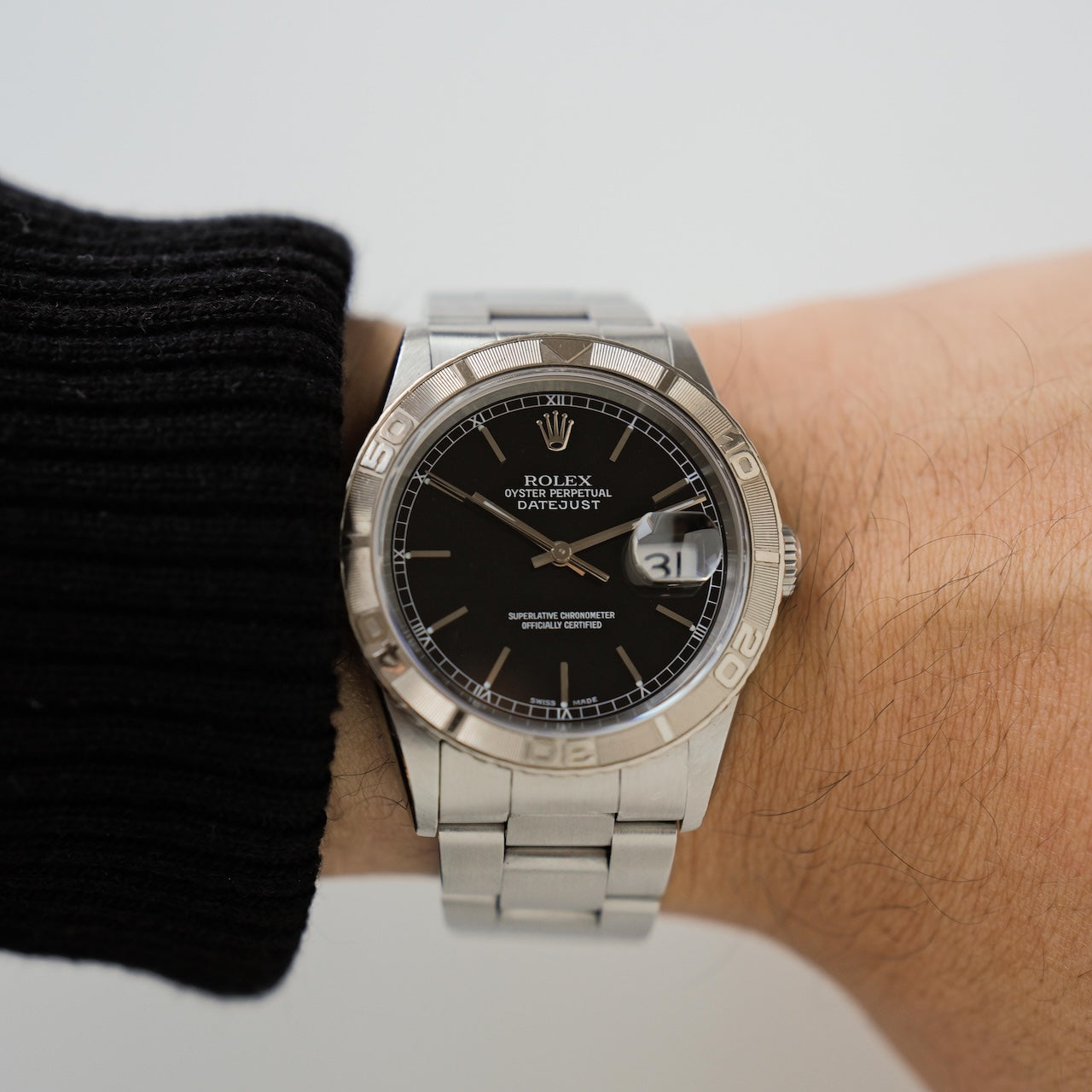 ロレックス/デイトジャスト16264/サンダーバード/黒文字盤/18Kホワイト