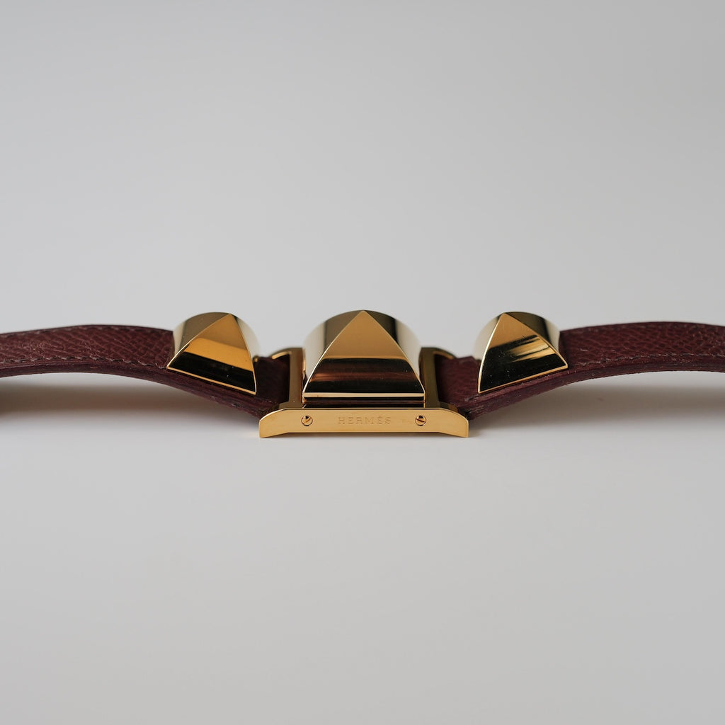 エルメス/メドール/ホワイトダイヤル/純正カーフ ネイビー ストラップ/箱・保証書付き/HERMES MEDOR WHITE DIAL Calf Leather 1990s with Box and Paper