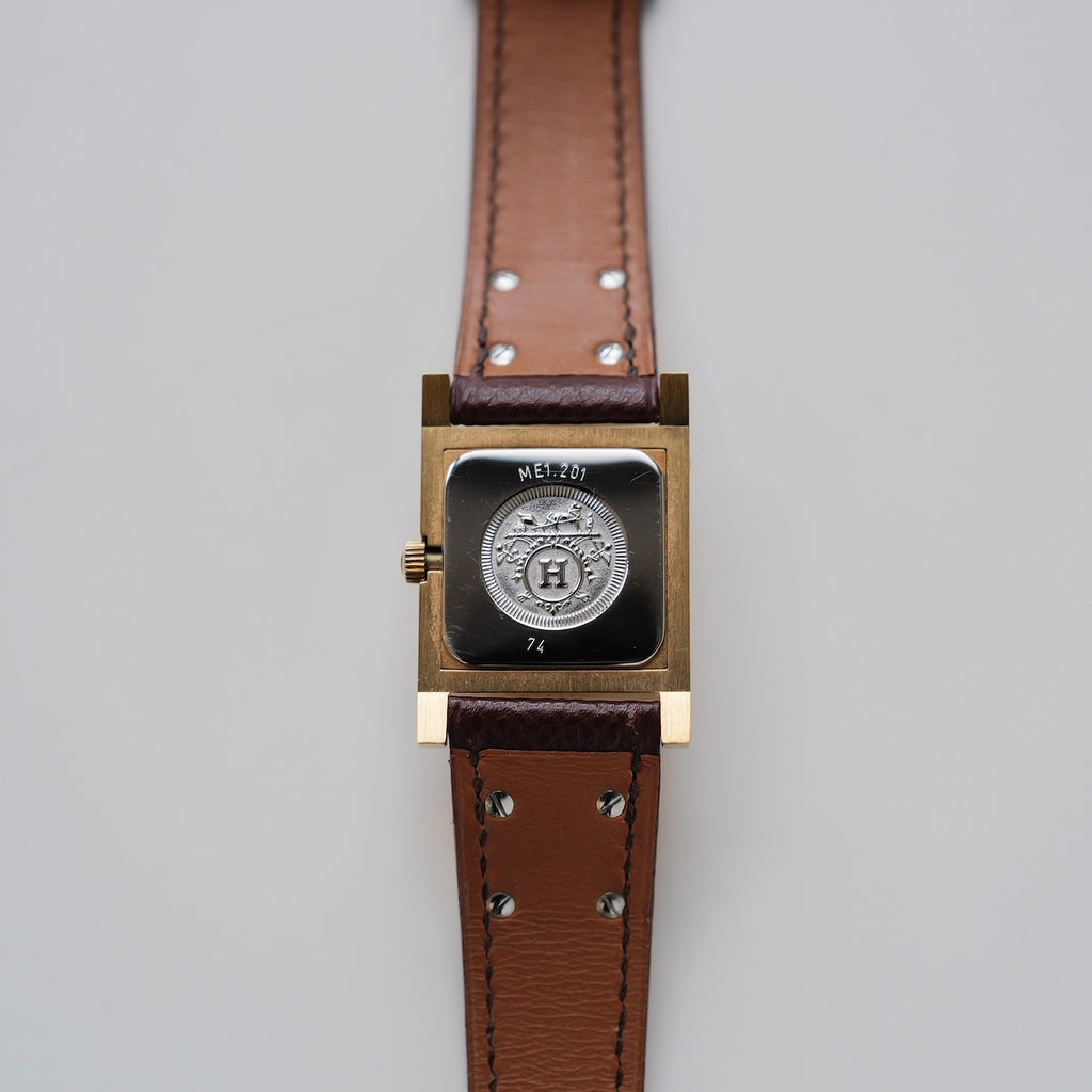 エルメス/メドール/ホワイトダイヤル/純正カーフ ネイビー ストラップ/箱・保証書付き/HERMES MEDOR WHITE DIAL Calf Leather 1990s with Box and Paper