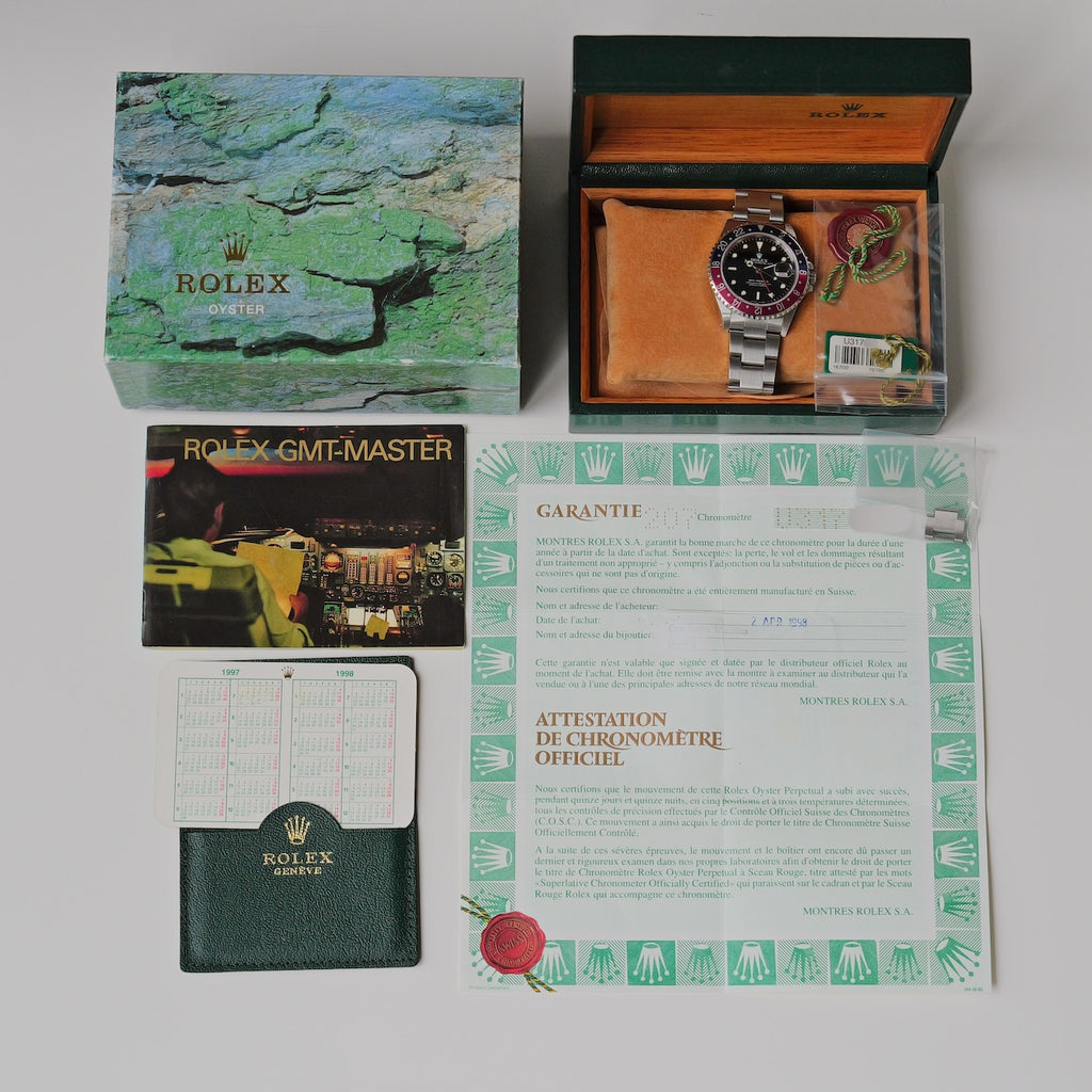 ロレックス/GMTマスター16700/U番/ペプシ/赤青ベゼル/オールトリチウム/箱保証書付きフルセット/ROLEX GMT-MASTER REF.16700 "Pepsi" U-Serial All tritium 1997-98Y Full set