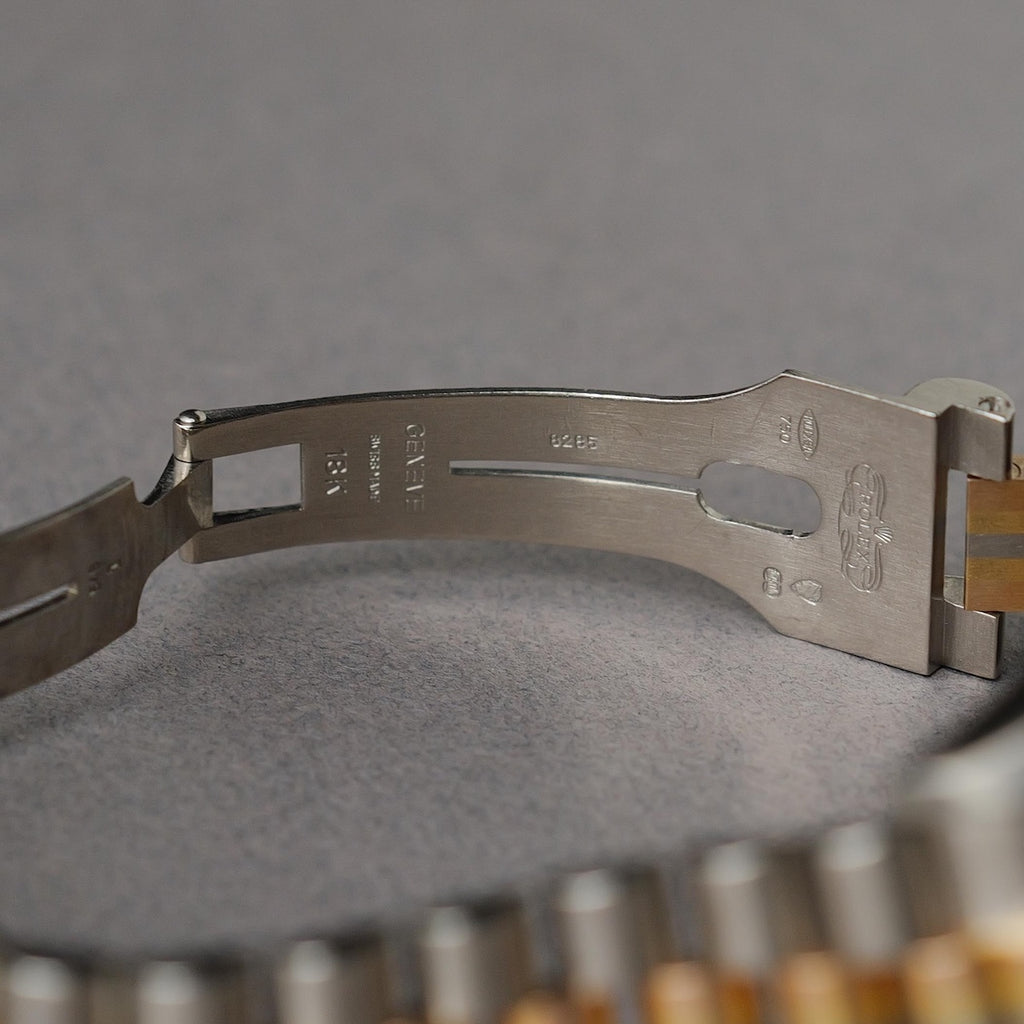 ロレックス/デイデイト/18129G BIC/トリドール/ダイヤモンドベゼル/イエロー・ホワイト・ローズゴールド/91番台/ROLEX DAY-DATE Ref.18129 BIC "TRIDOR" Computer dial Diamond Bezel 18KYG WG PG 1985y